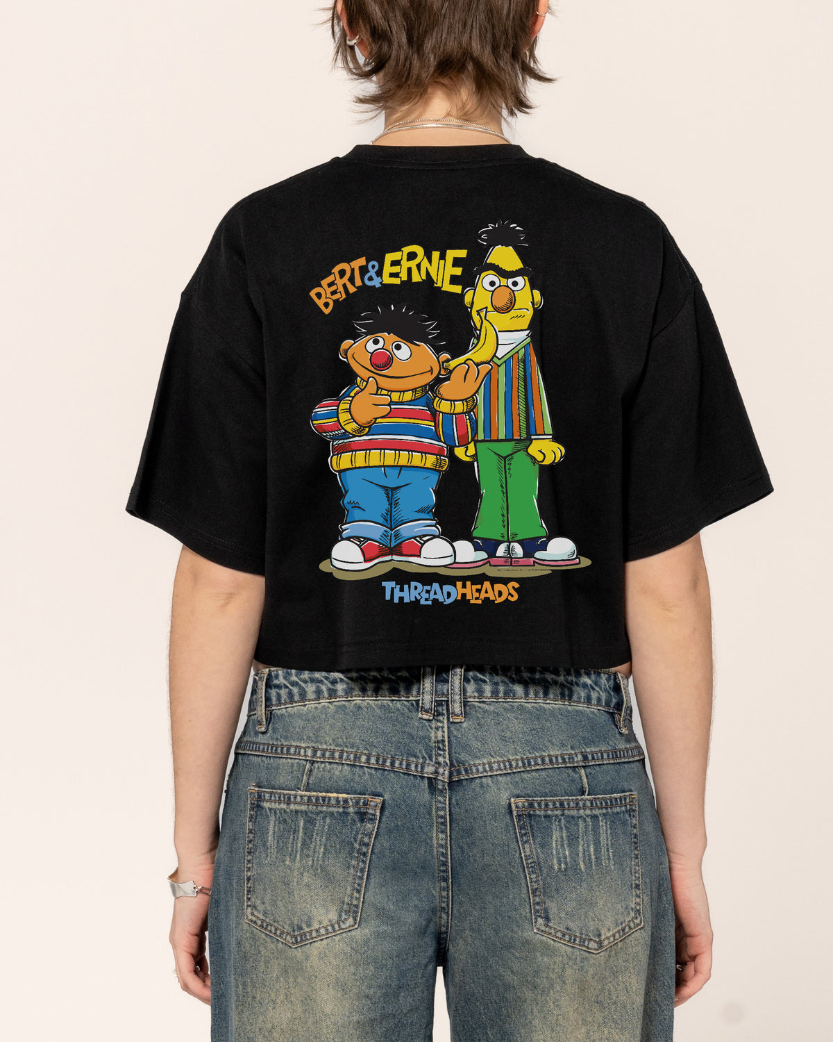 Bert And Ernie Driving Me Bananas Crop Tee
