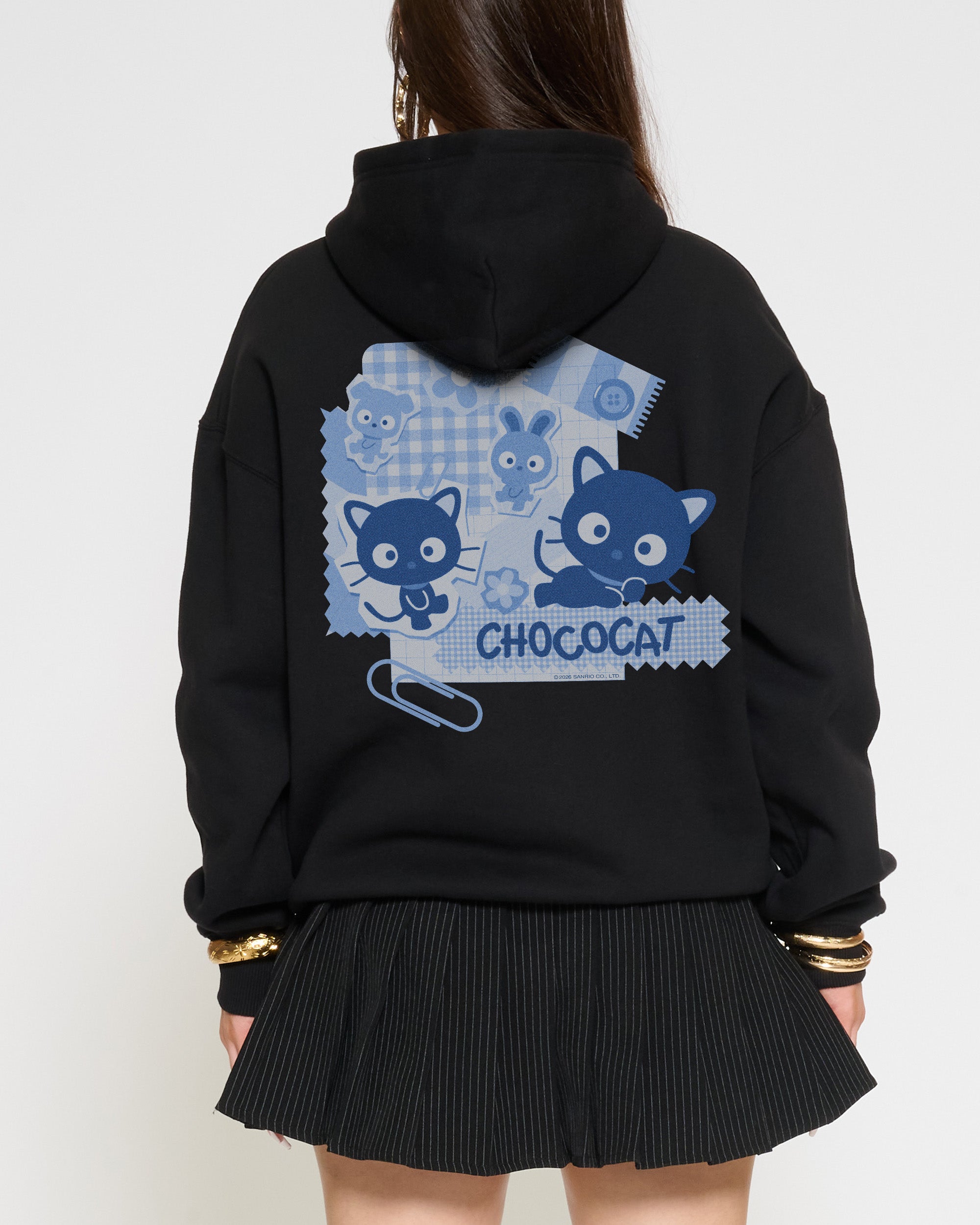 Chococat Scrapbook Hoodie Official Hello Kitty and Friends collab Threadheads