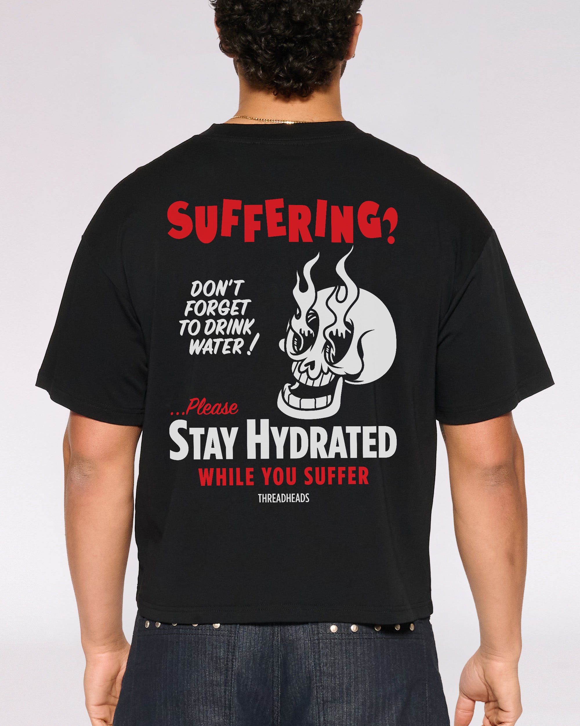 Stay Hydrated While You Suffer Oversized Crop Tee