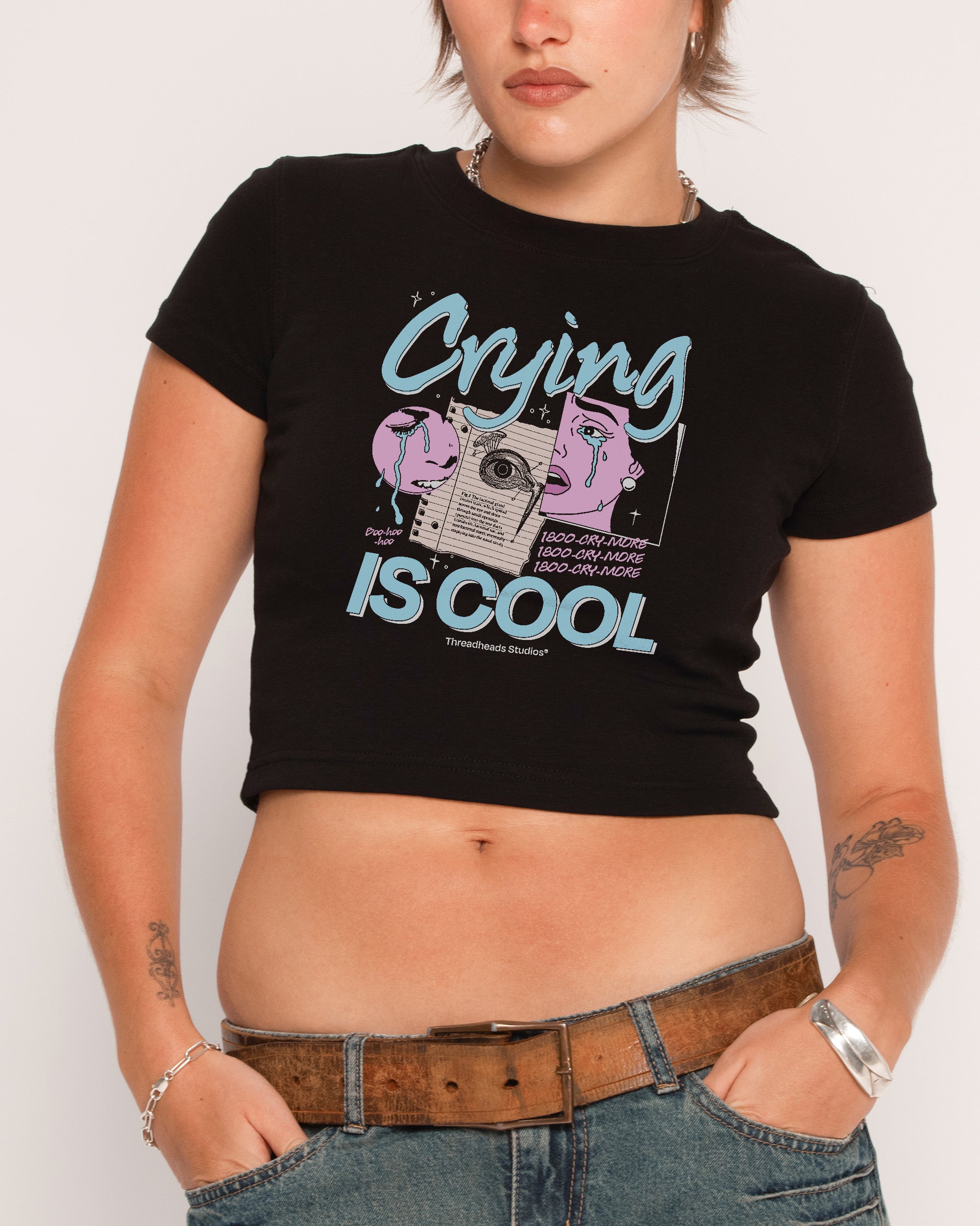 Crying is Cool Black Baby Tee