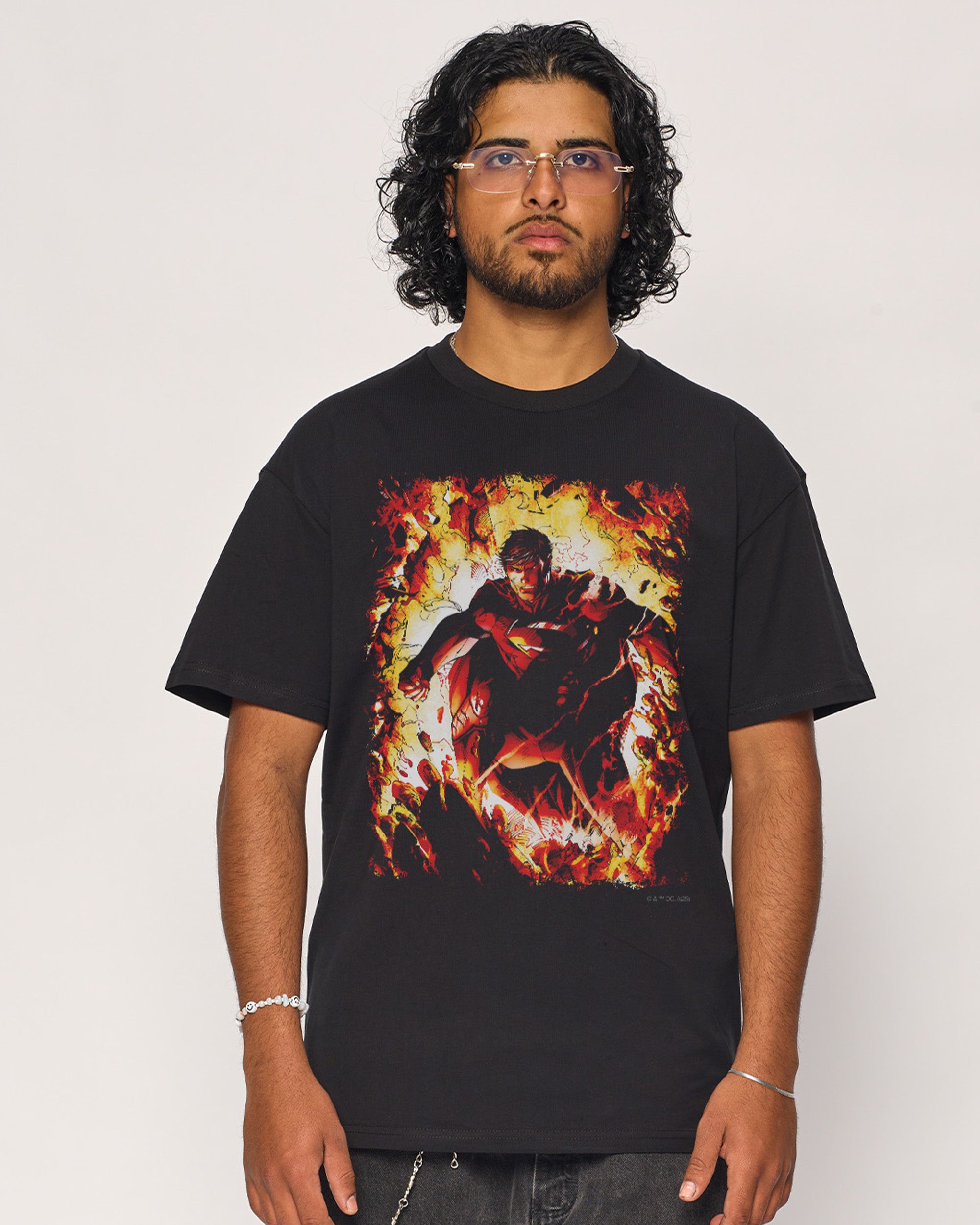 Superman Flaming T-Shirt Threadheads Australia Online