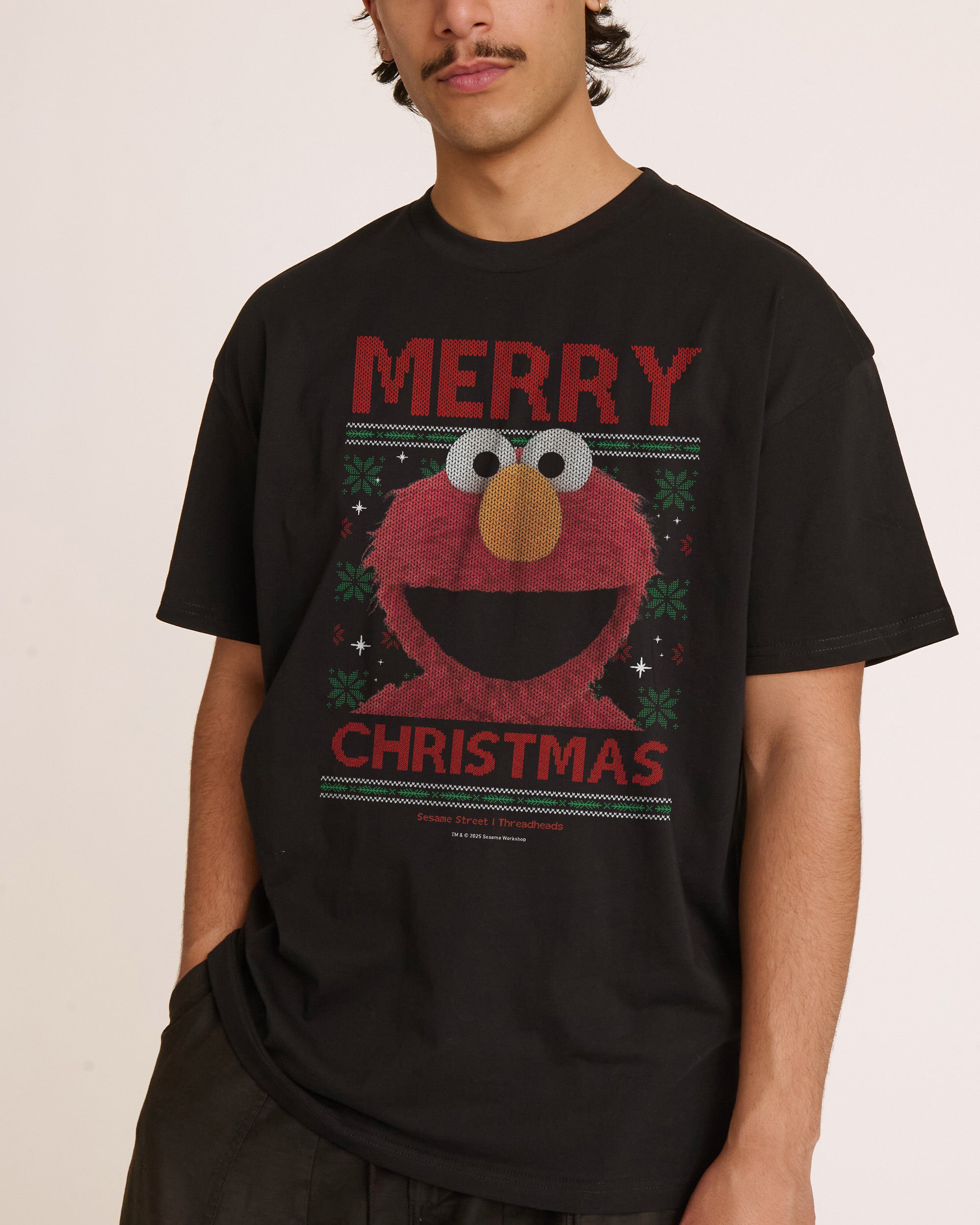 Merry Christmas from Elmo Black T-Shirt
