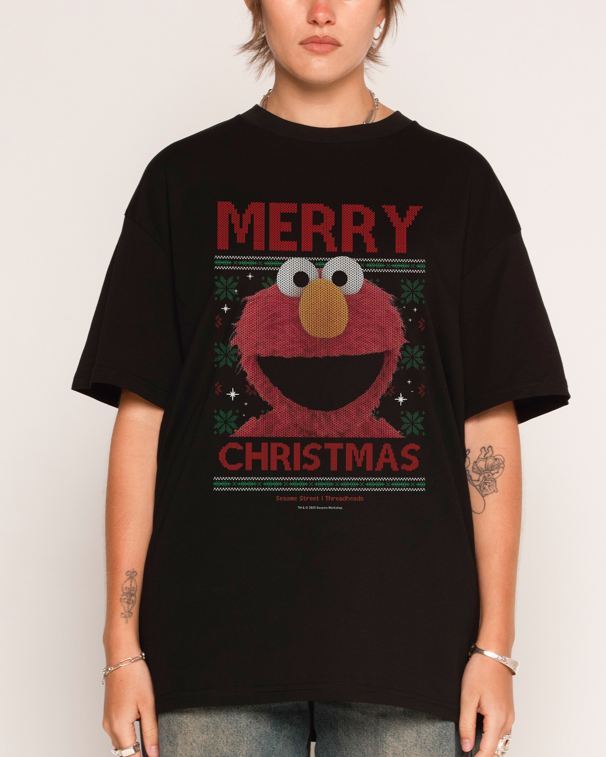 Merry Christmas from Elmo Black T-Shirt