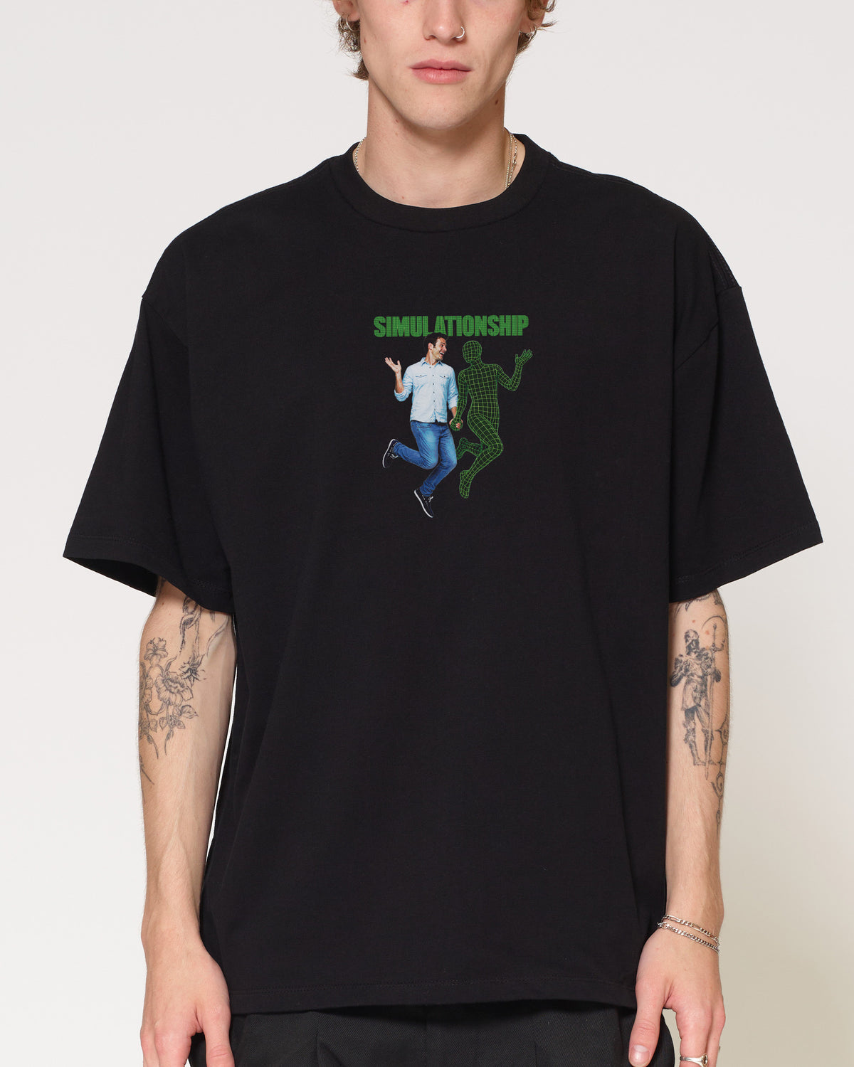 Simulationship Black Oversized Tee