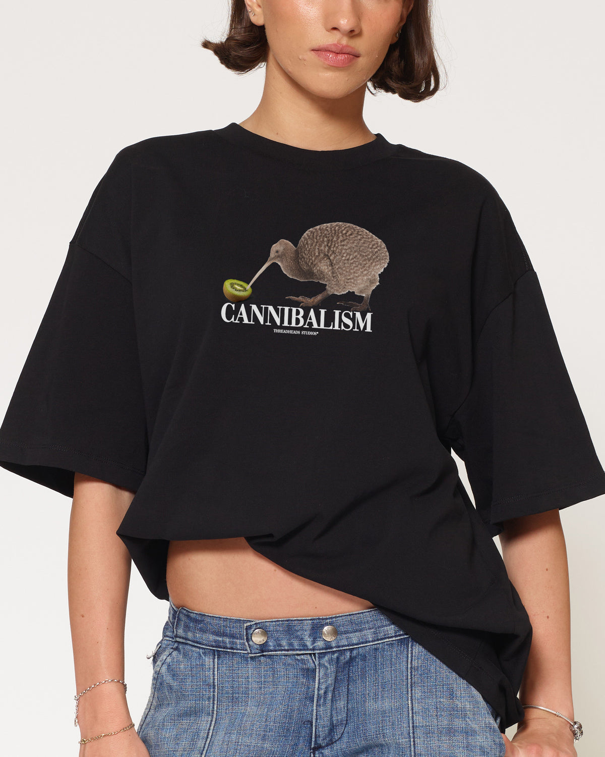 Cannibalism Black Oversized Tee
