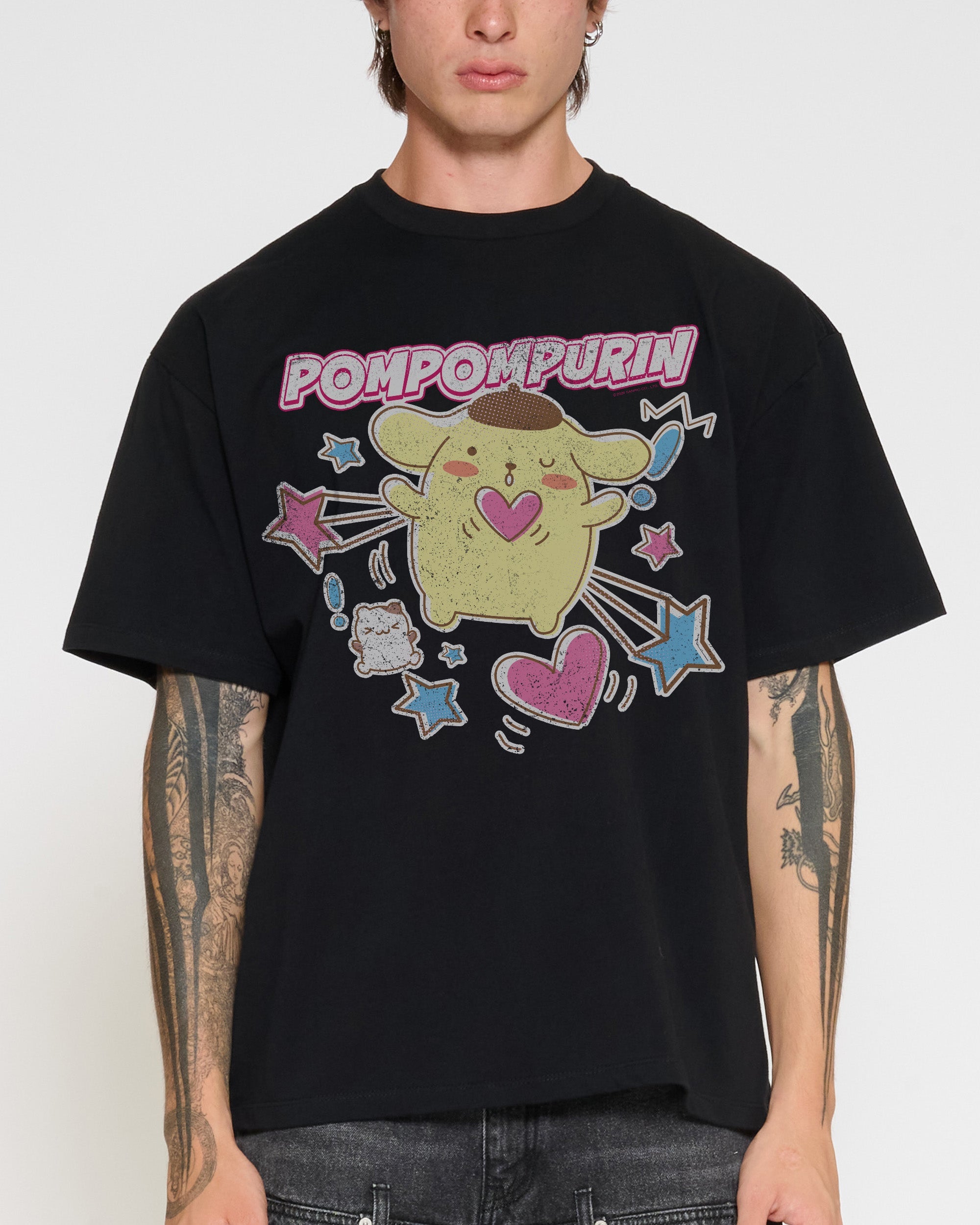 Pompompurin Hearts Oversized Tee Official Hello Kitty and Friends collab Threadheads