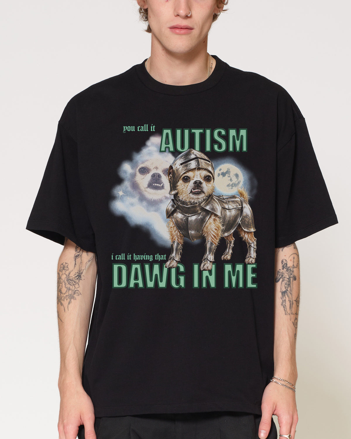 Dawg in Me Black Oversized Tee
