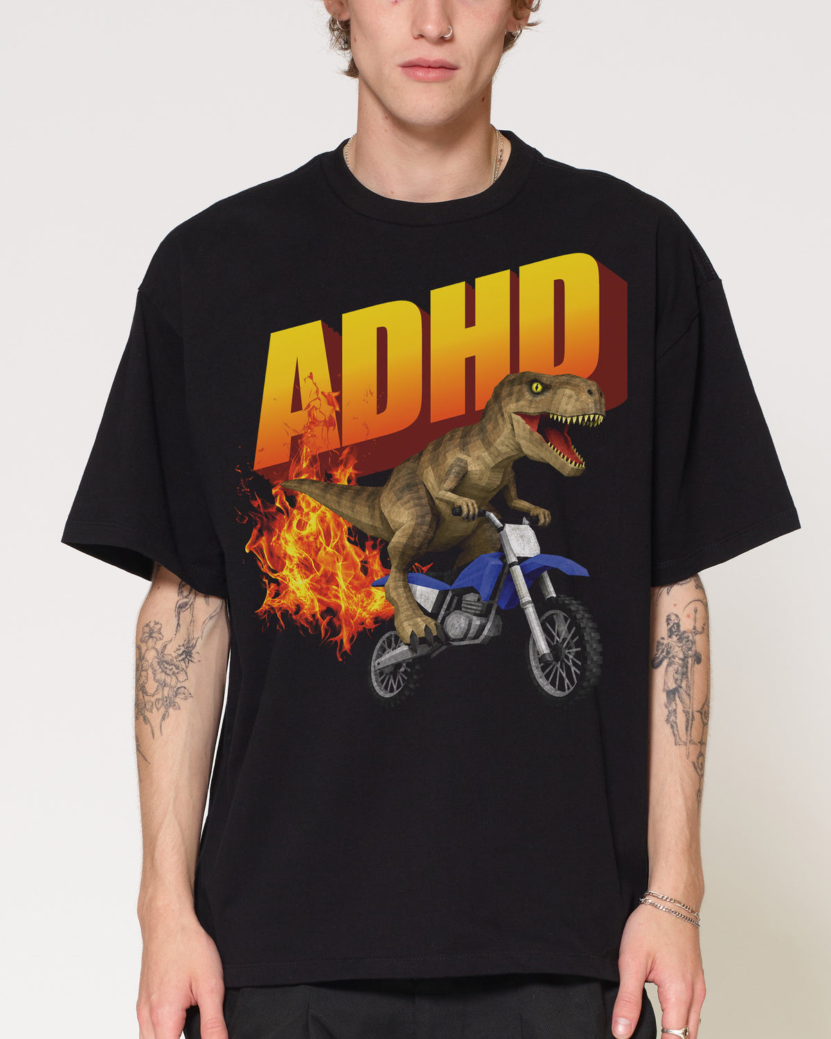 ADHD Black Oversized Tee