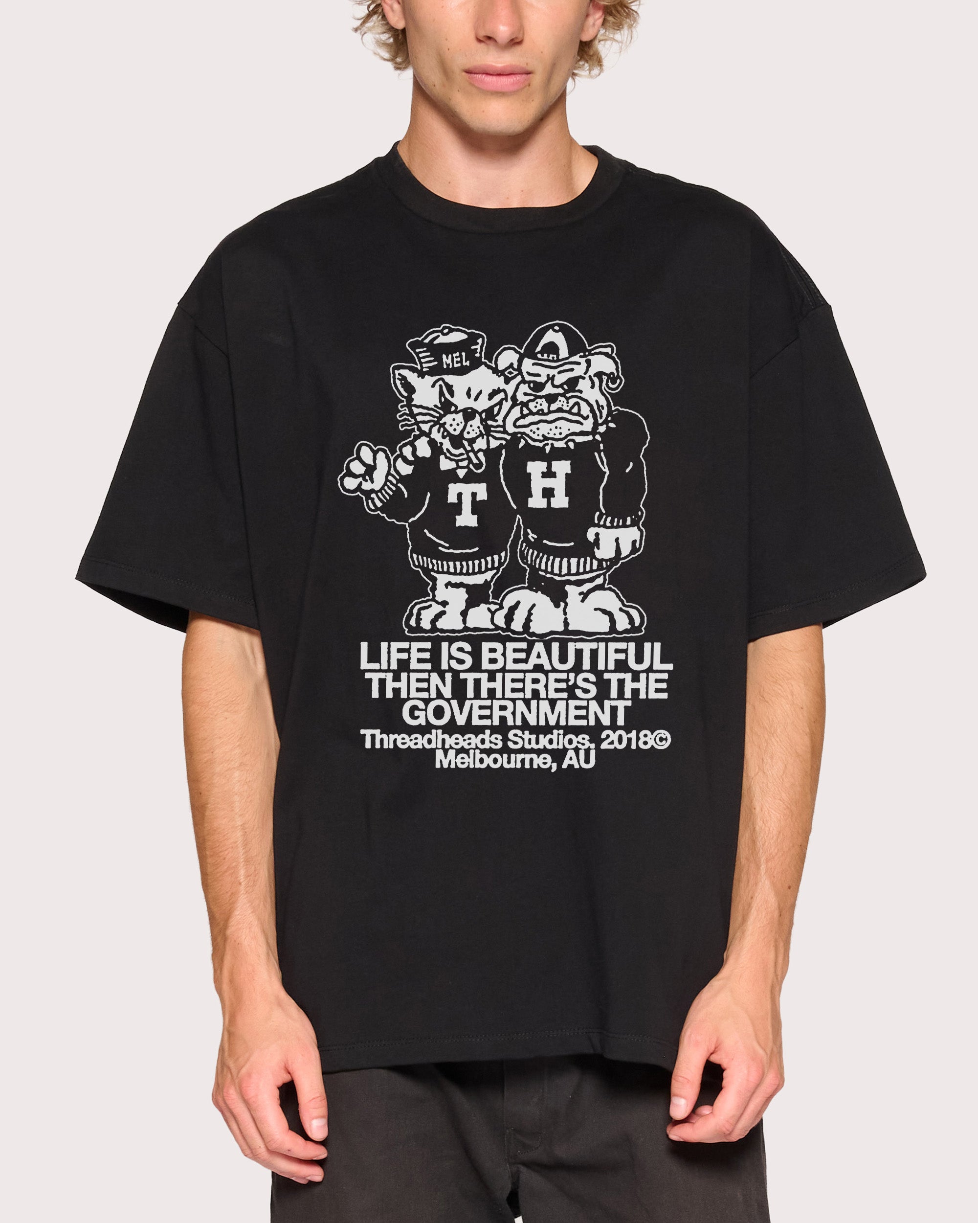 Life is Beautiful Black Oversized Tee