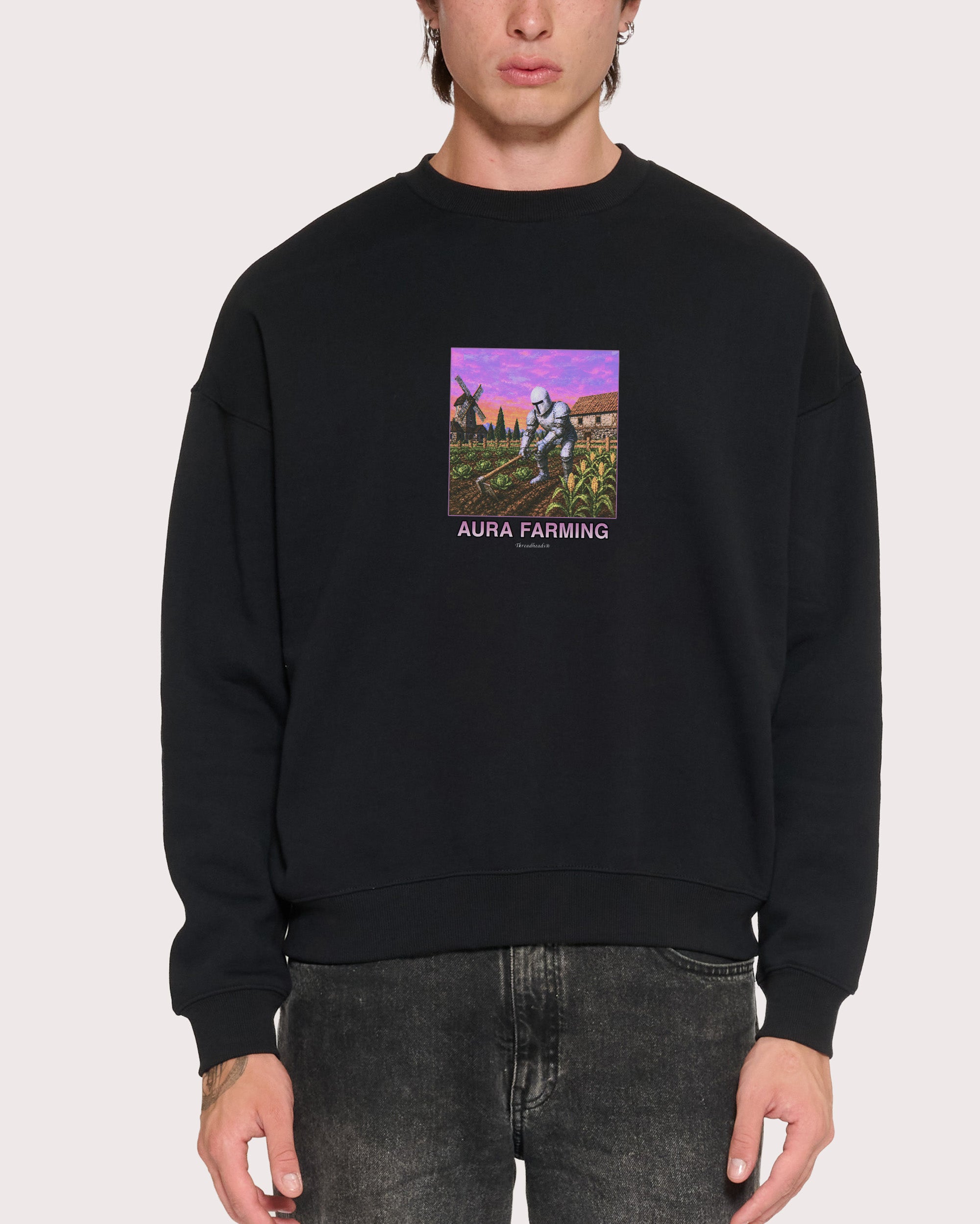Aura Farming Black Sweatshirt
