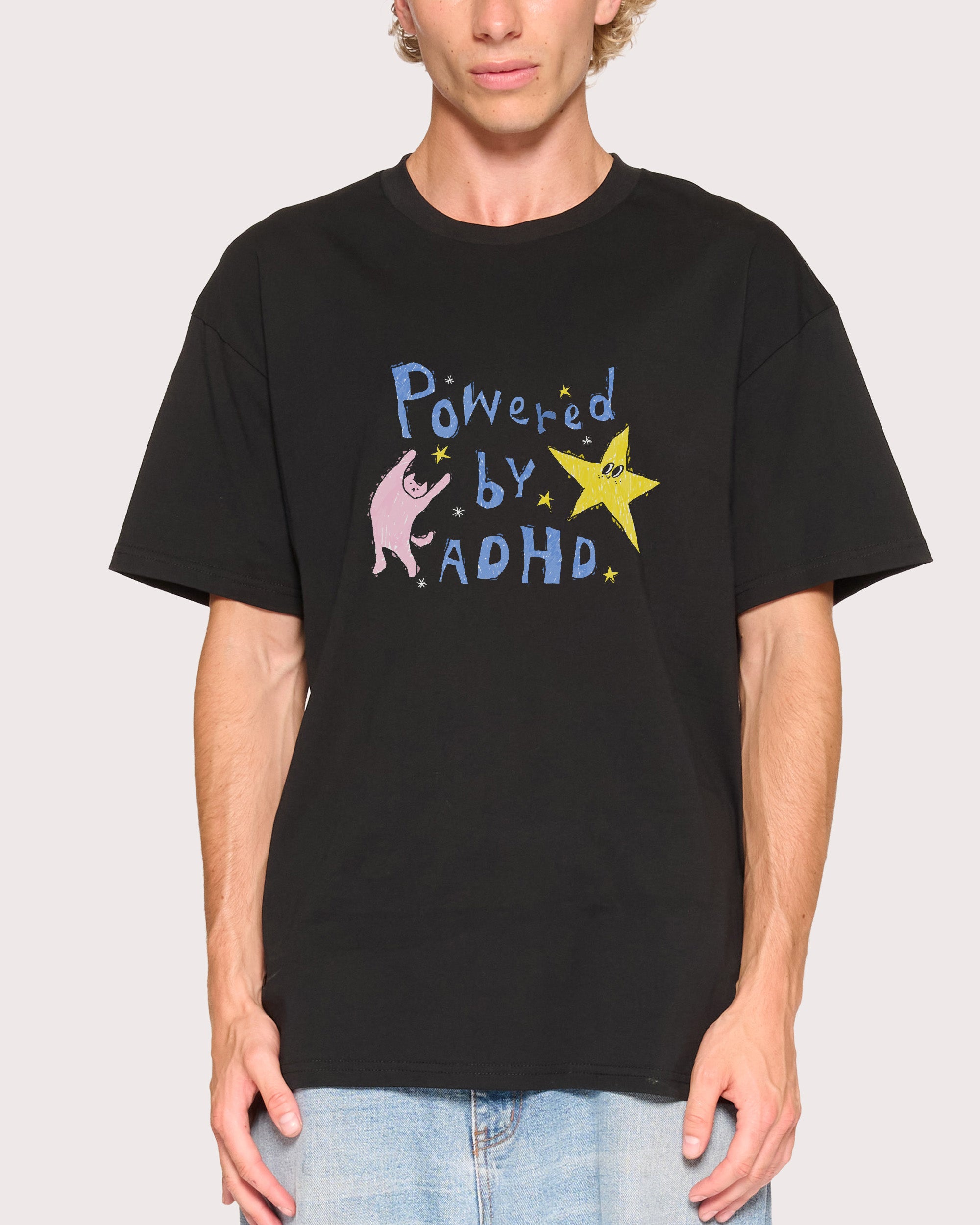 Powered by ADHD Black T-Shirt