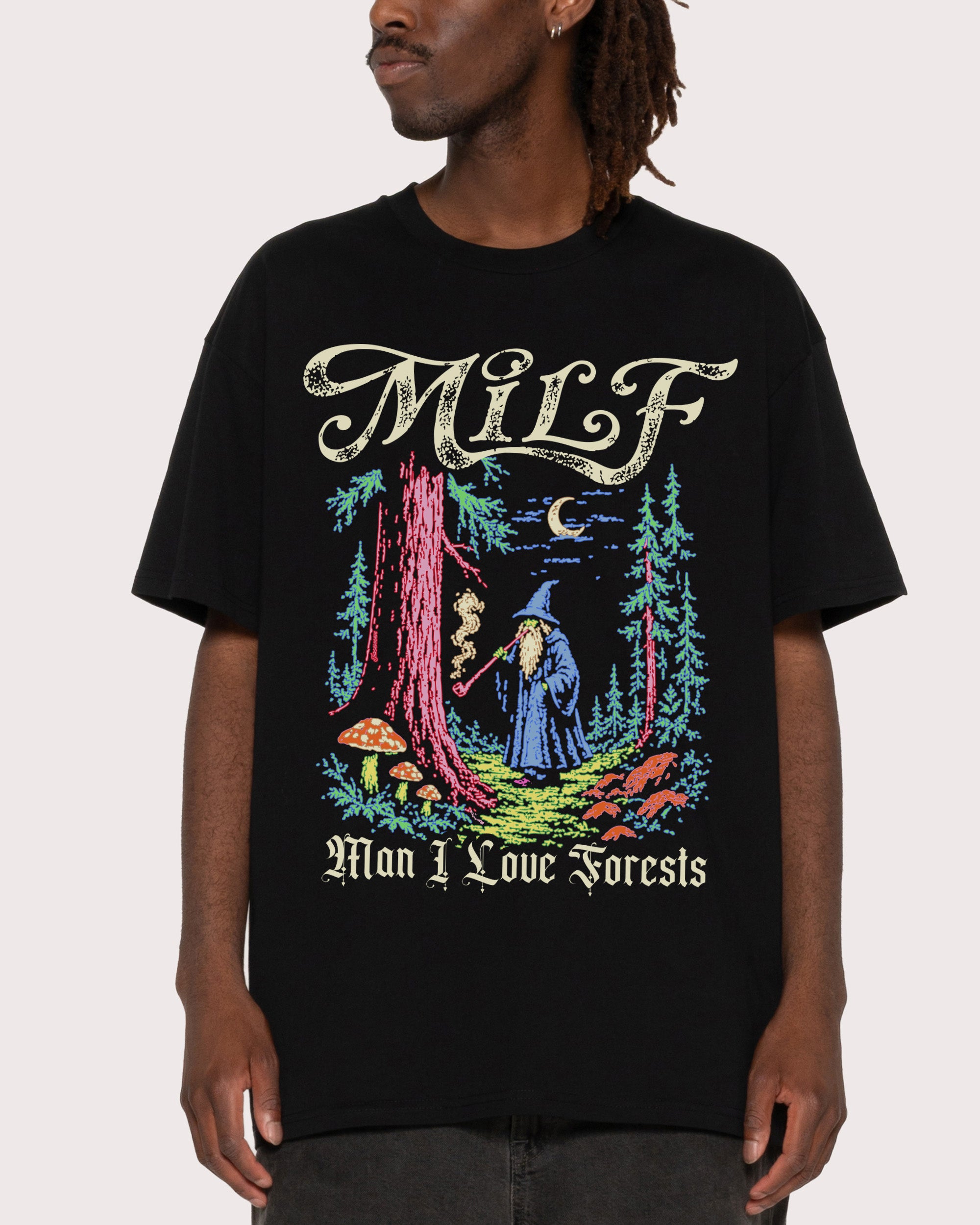 Man I Love Forests Black T-Shirt