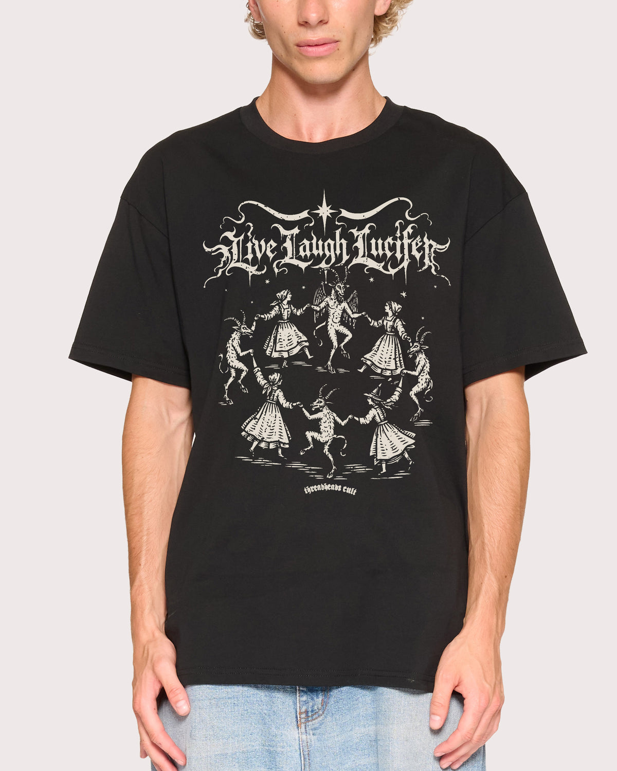 Life Live Laugh Lucifer Black T-Shirt