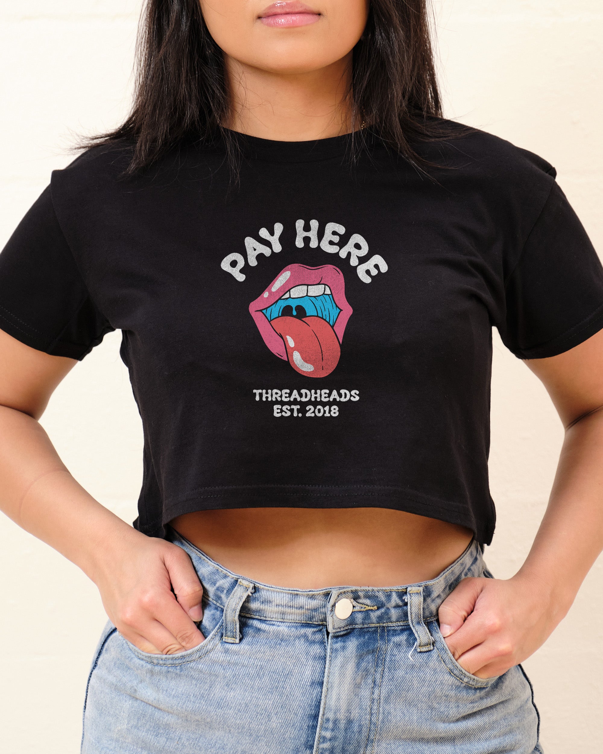 Pay Here Crop Tee