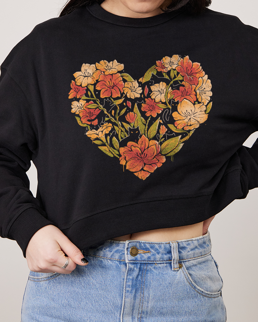 Wild Heart Crop Jumper Black