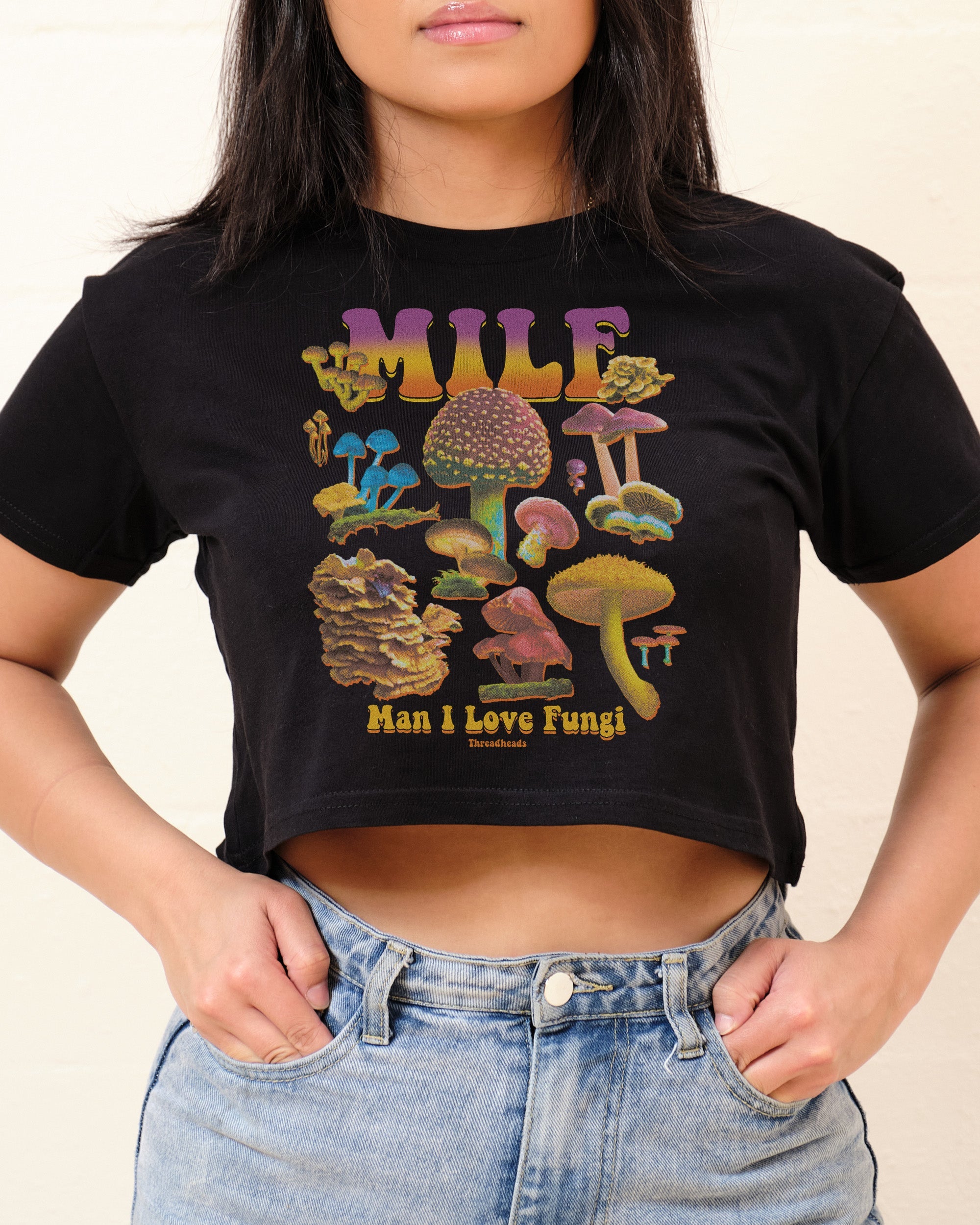 MILF Fungi Crop Tee | Funny Graphic Crop Tee | Threadheads