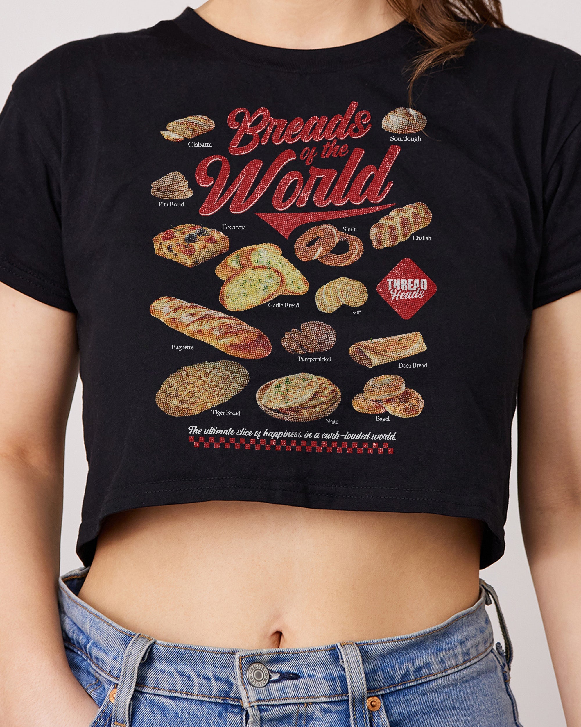 Breads of the World Crop Tee Australia Online Black