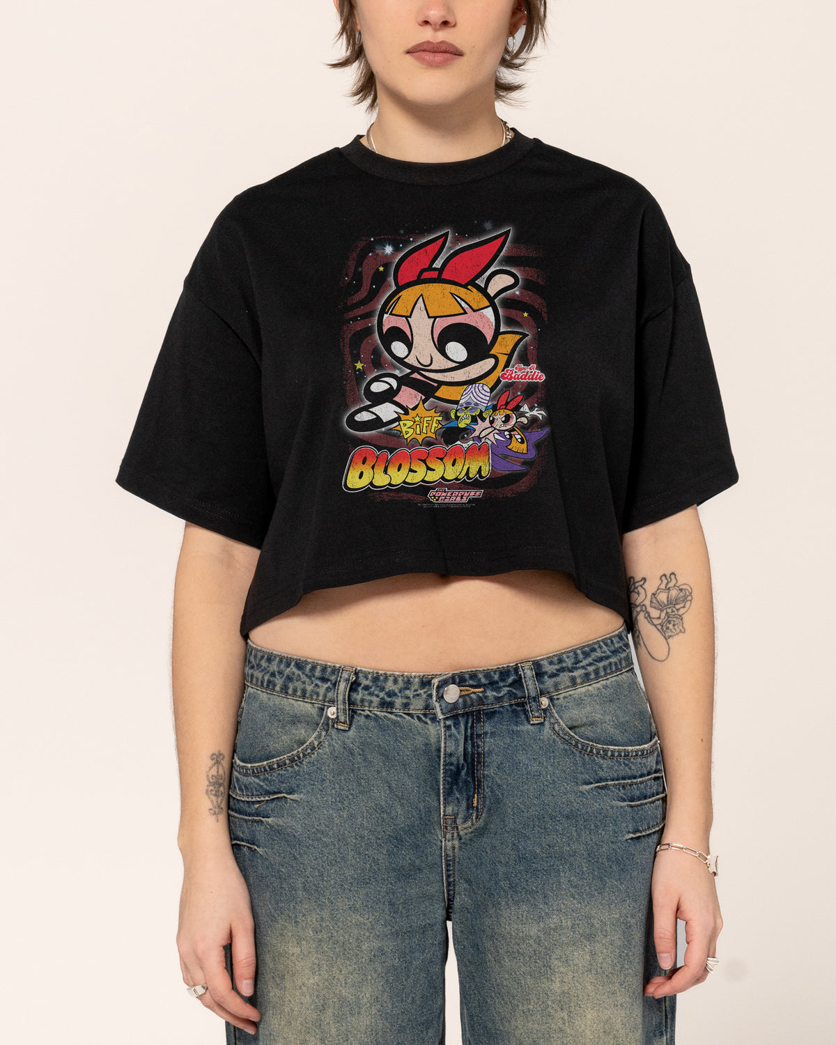 Blossom Black Crop Tee