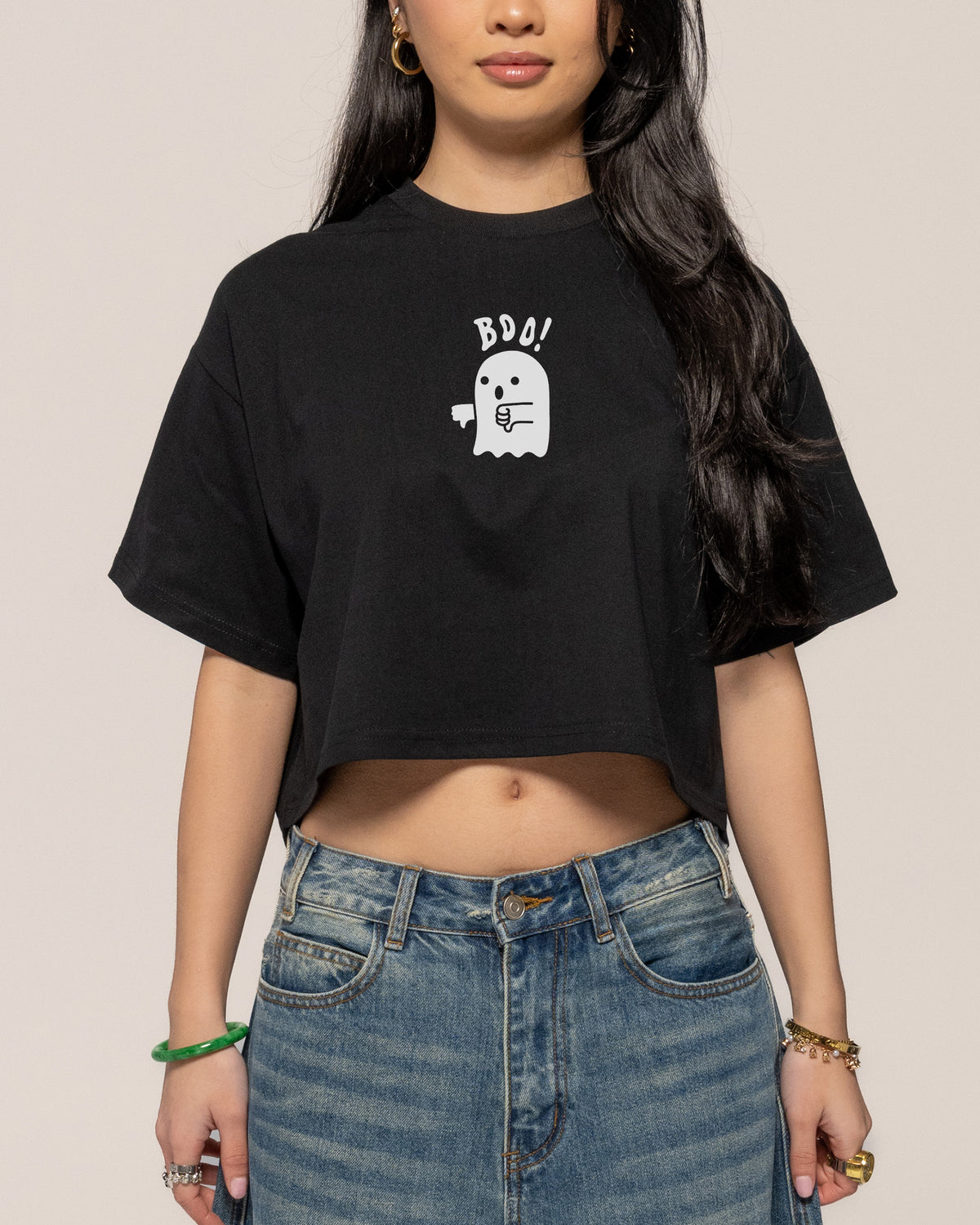 Boo Ghost Crop Tee