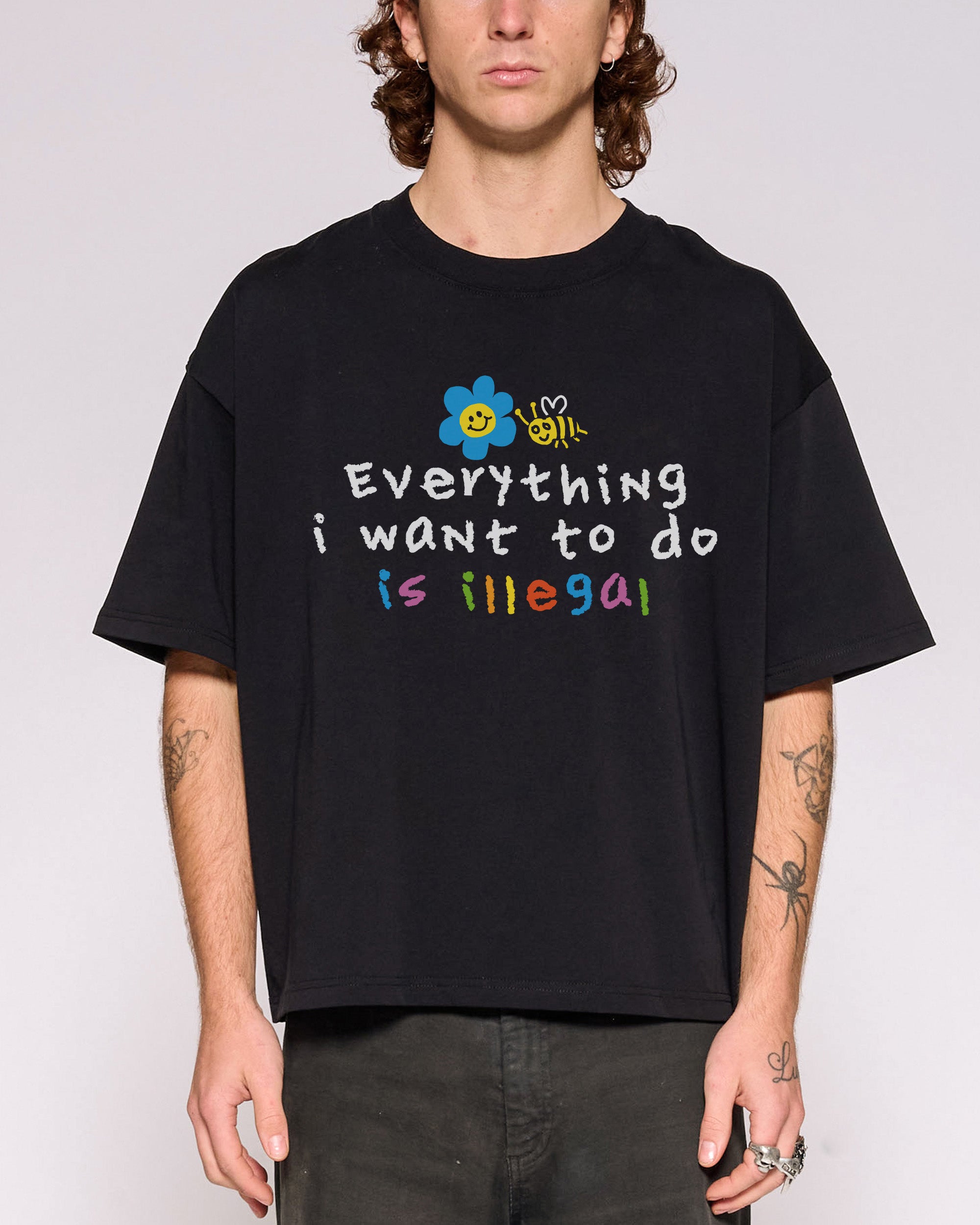 Everything is Illegal Oversized Crop Tee