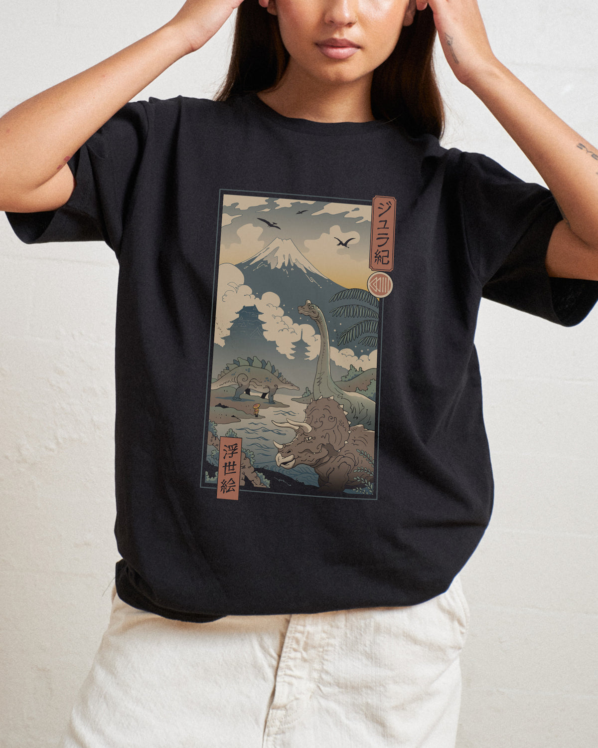 Jurassic Ukiyo-e 1 T-Shirt | Designed by Vincent Trinidad Art
