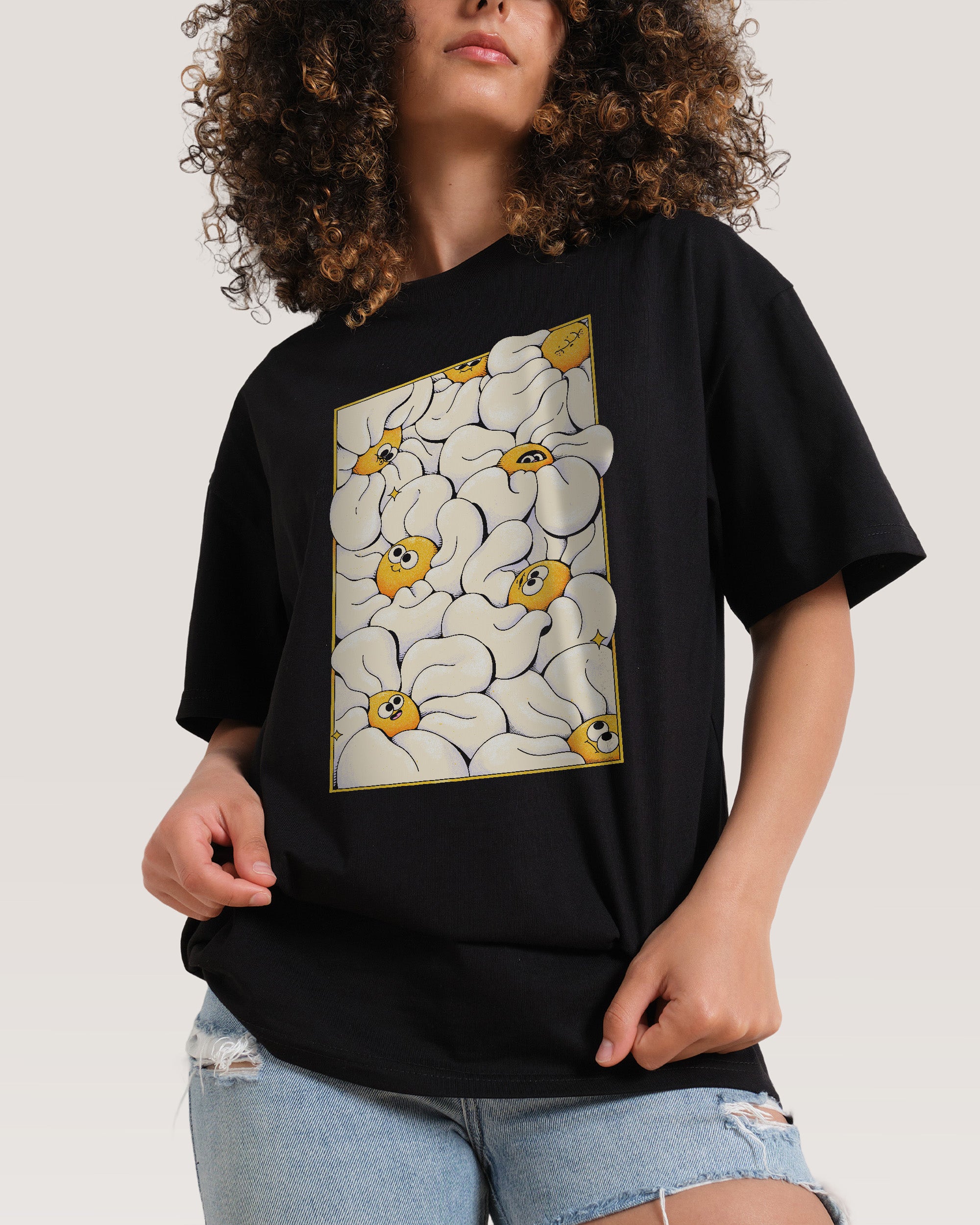 Among the Daisies Black T-Shirt