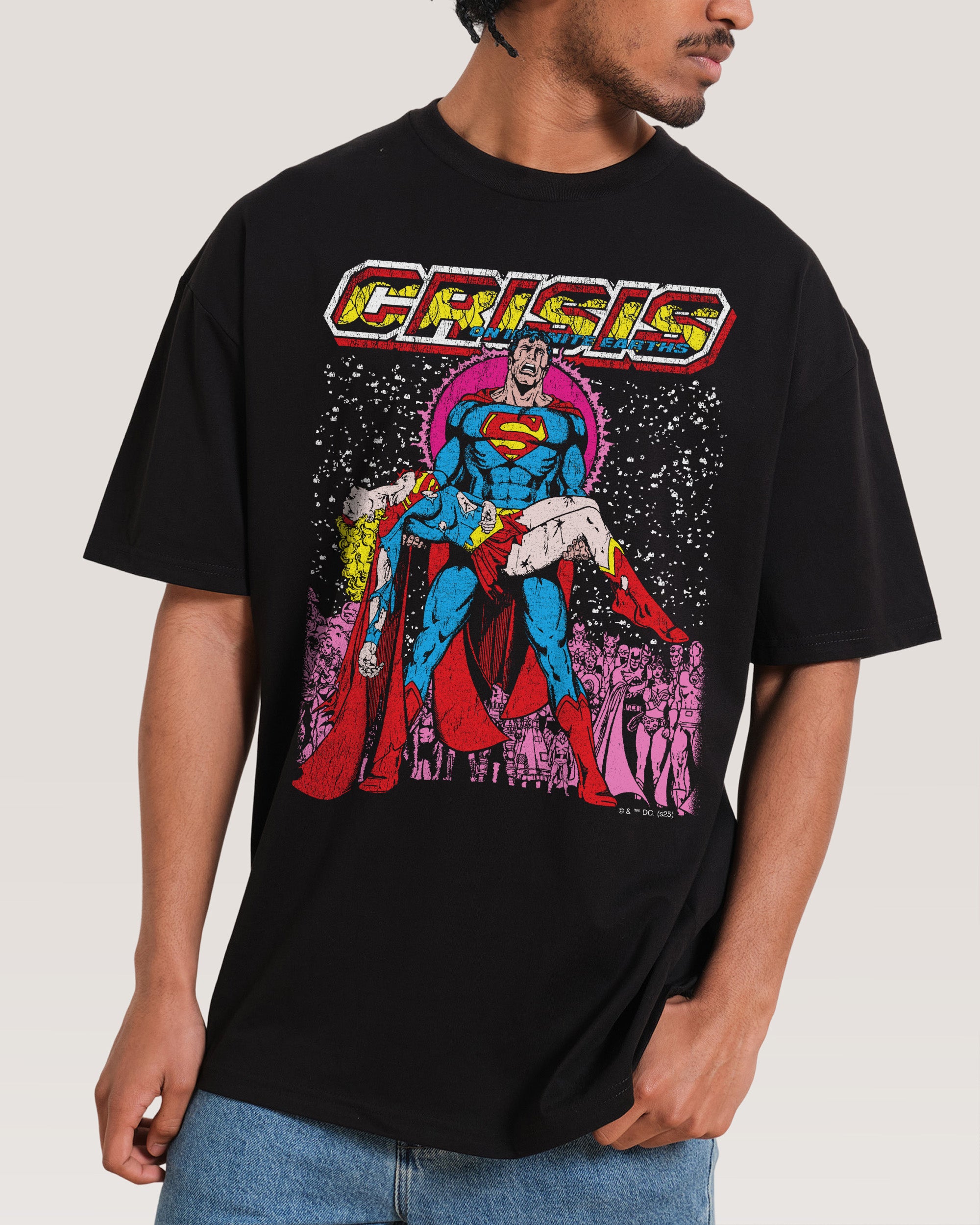 Superman Crisis Black T-Shirt