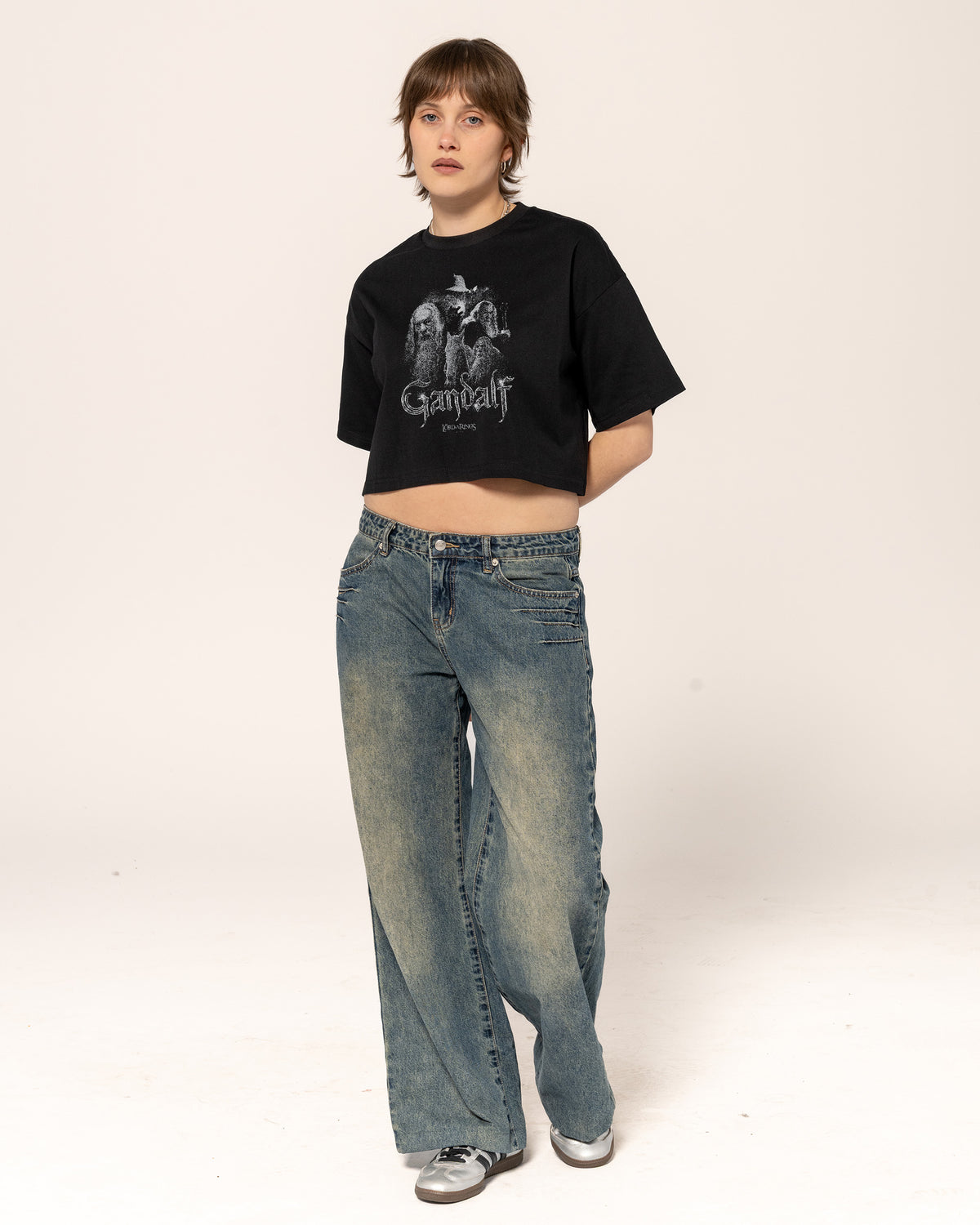 Gandalf the Grey Black Crop Tee
