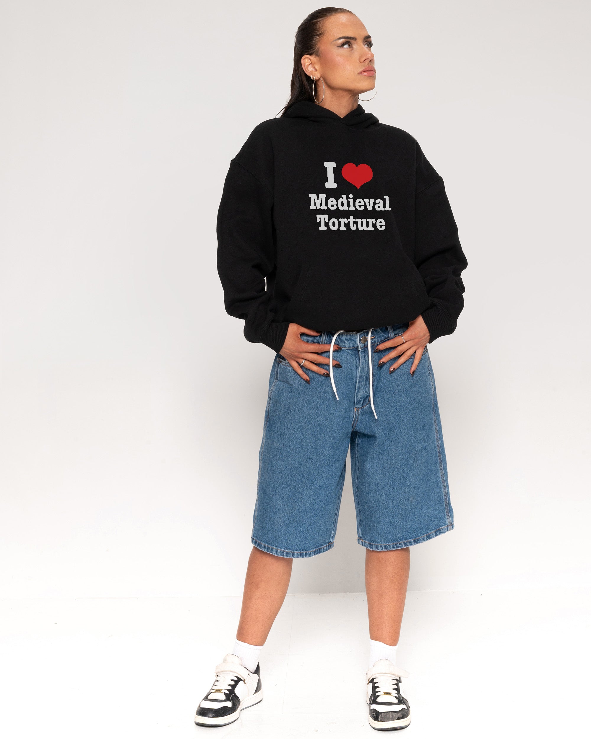 I Love Medieval Torture Black Hoodie