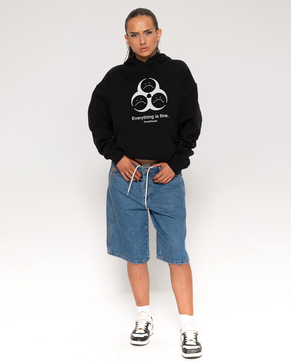 Everything Is Fine Biohazard Black Hoodie