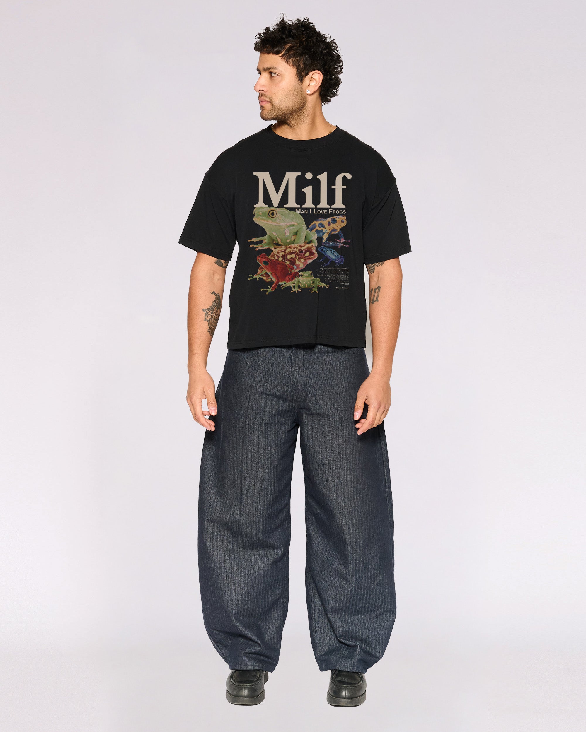 Man I Love Frogs Oversized Crop Tee