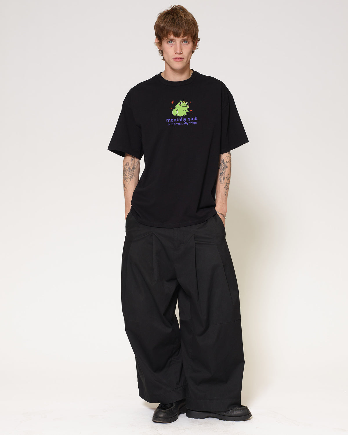 Mentally Sick Black Oversized Tee