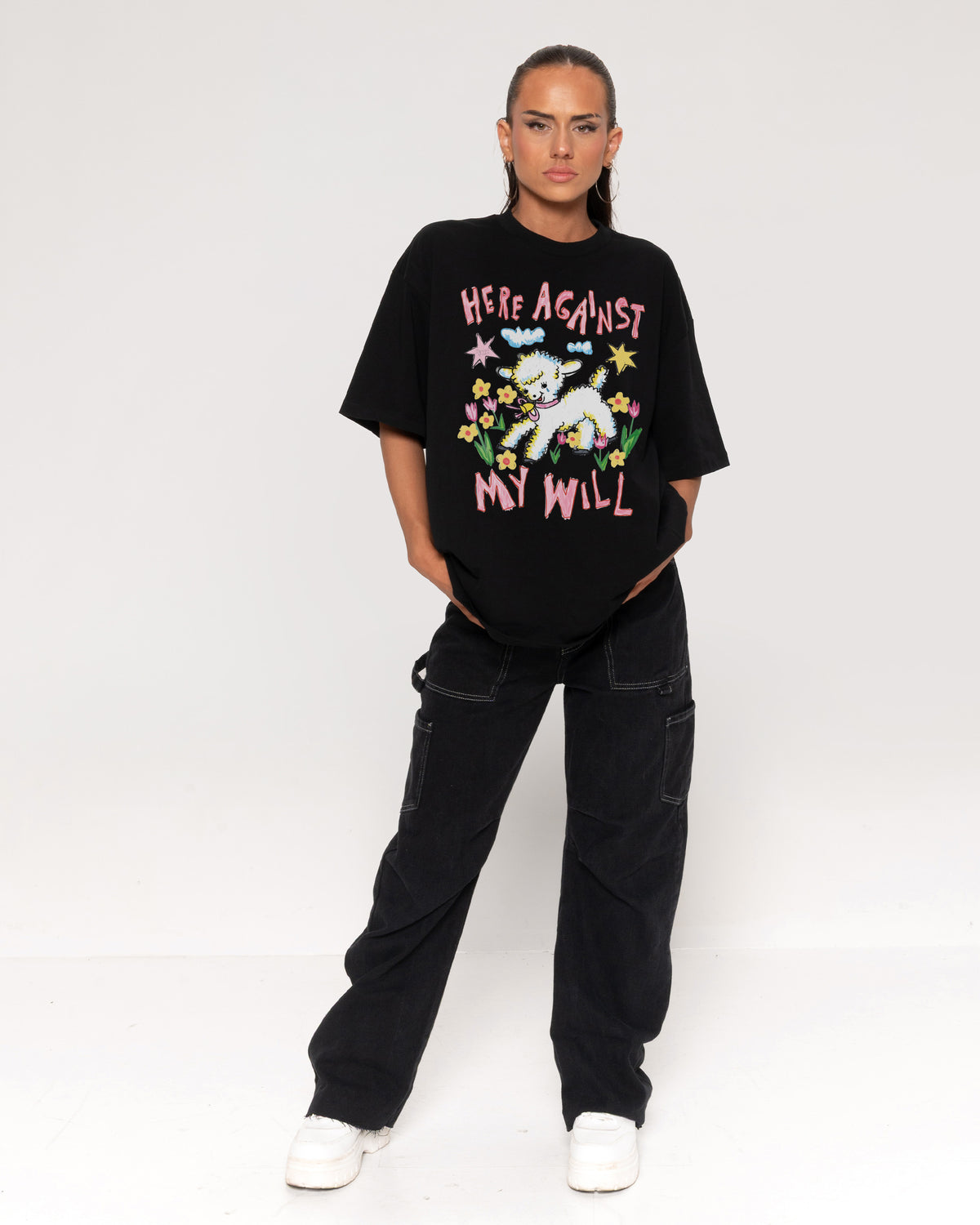 Here Against My Will Oversized Tee