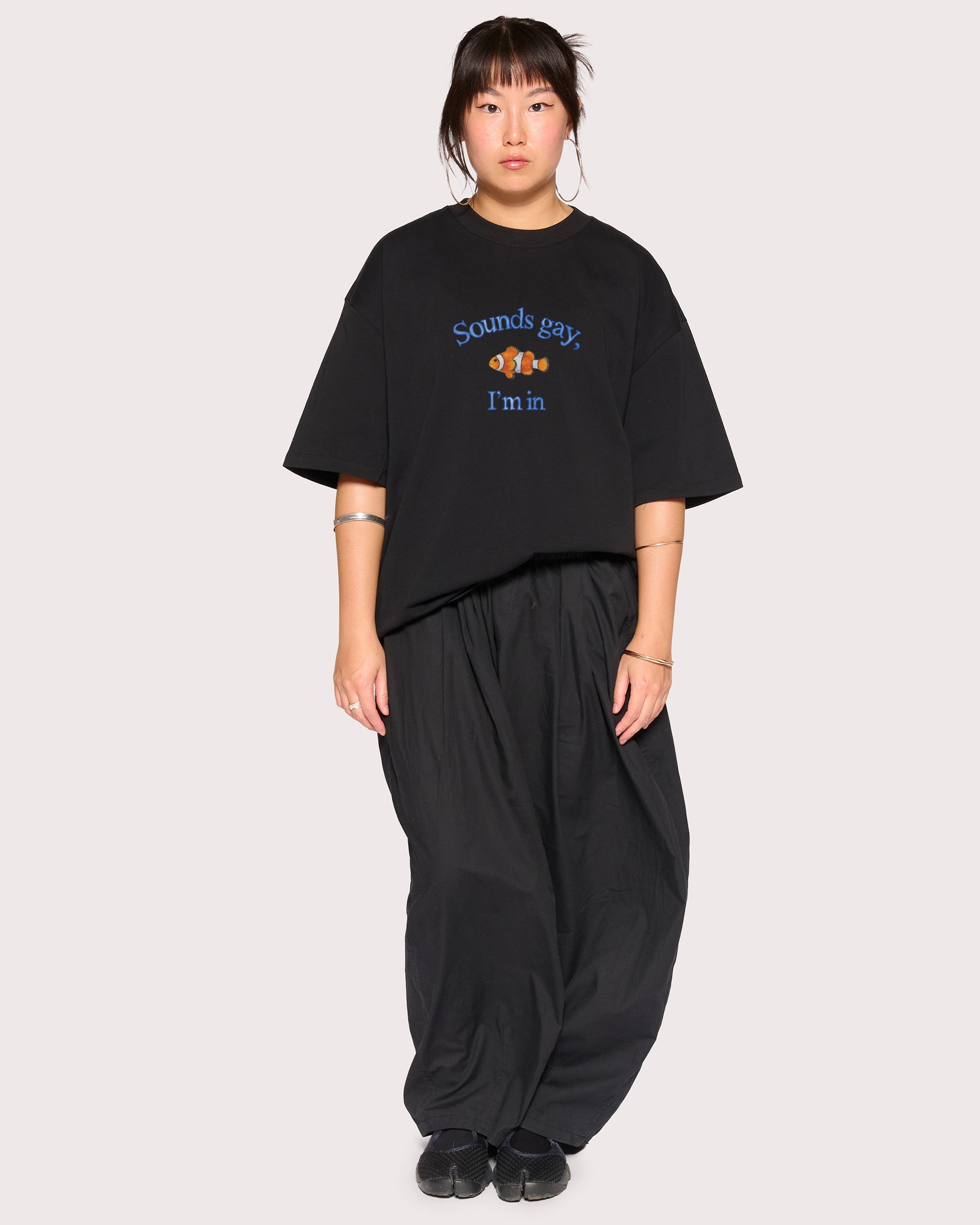 Sounds Gay, I'm In Black Oversized Tee
