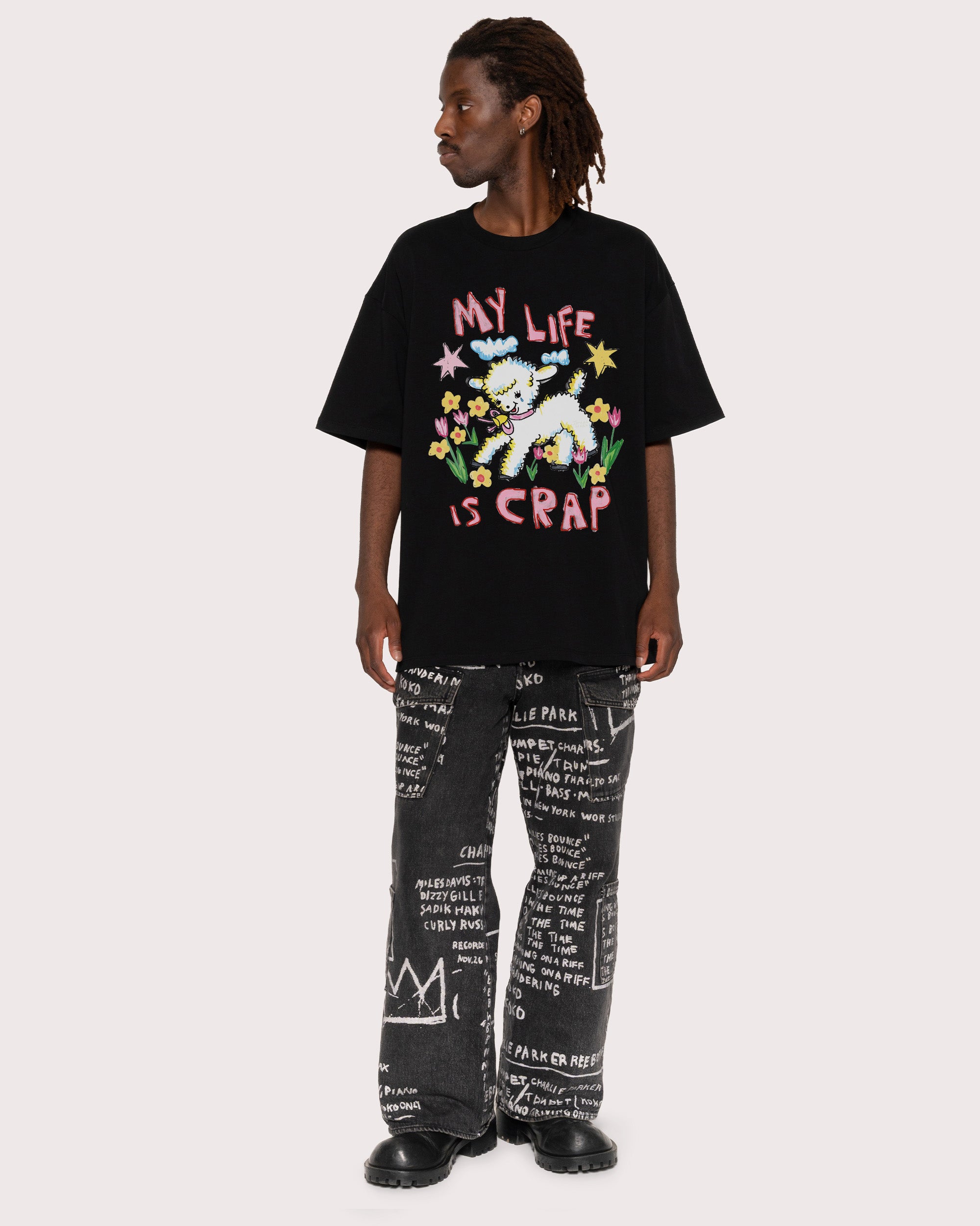 My Life is Crap Black Oversized Tee