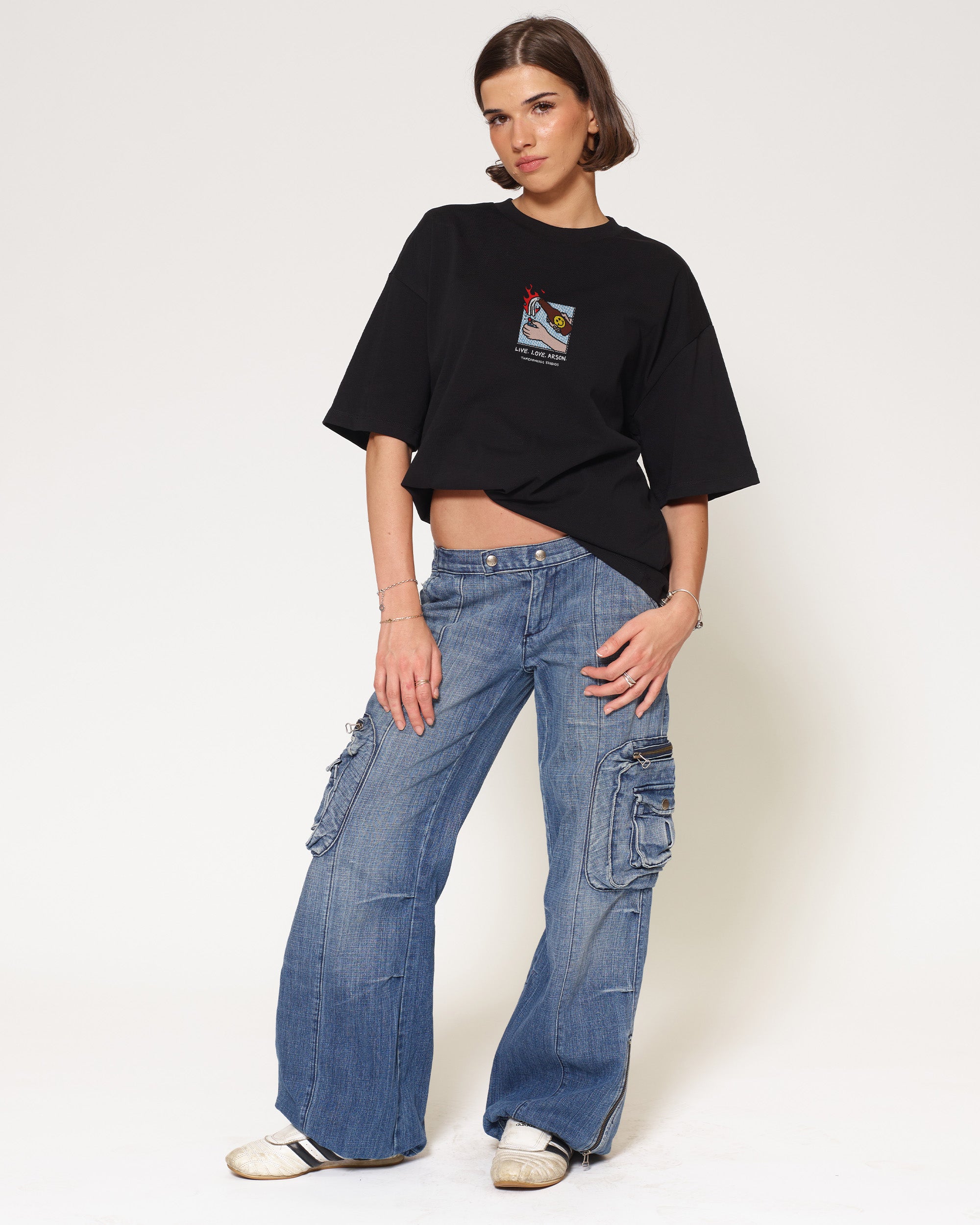 Live. Love. Arson Black Oversized Tee
