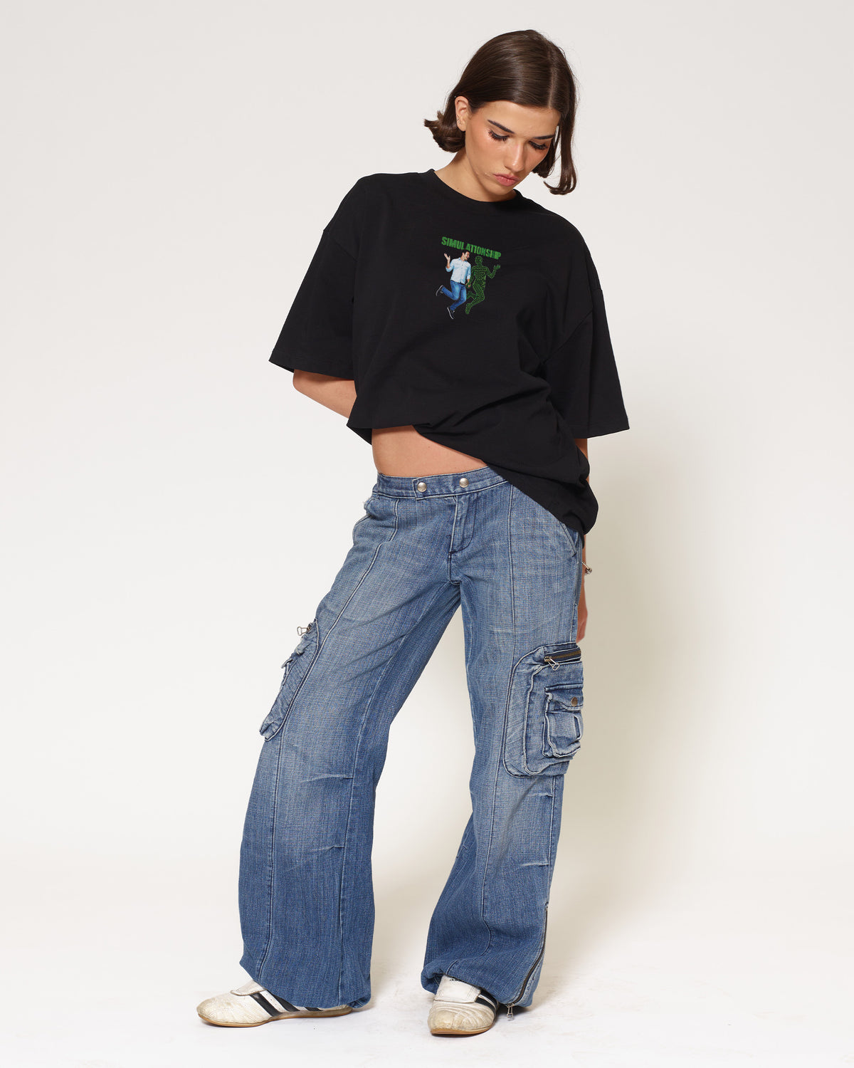Simulationship Black Oversized Tee