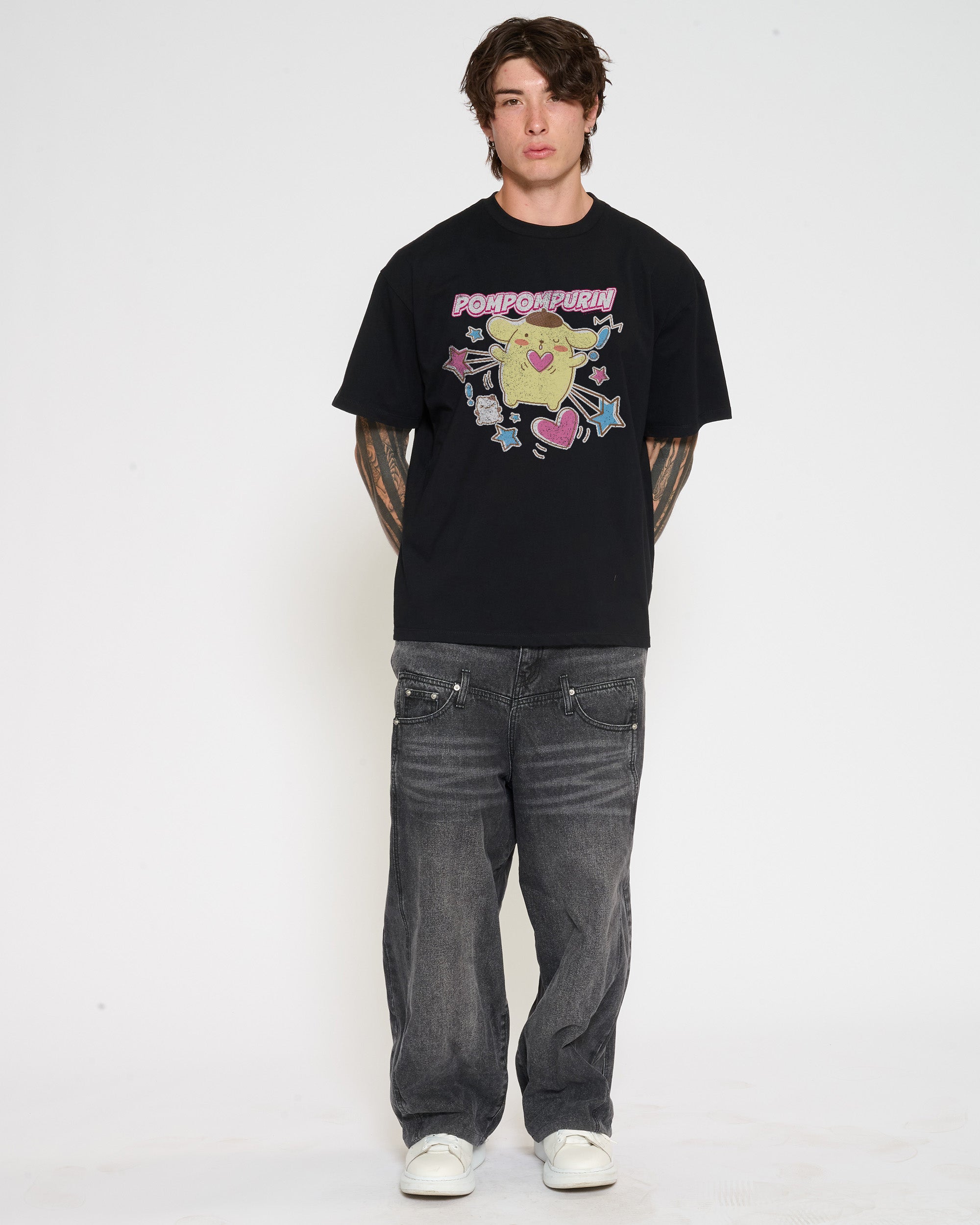 Pompompurin Hearts Oversized Tee Official Hello Kitty and Friends collab Threadheads