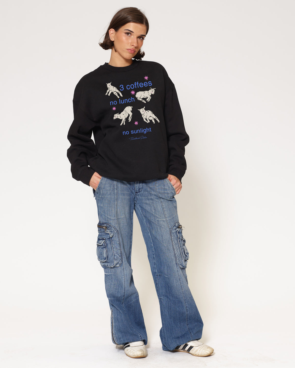 3 coffees Black Sweatshirt