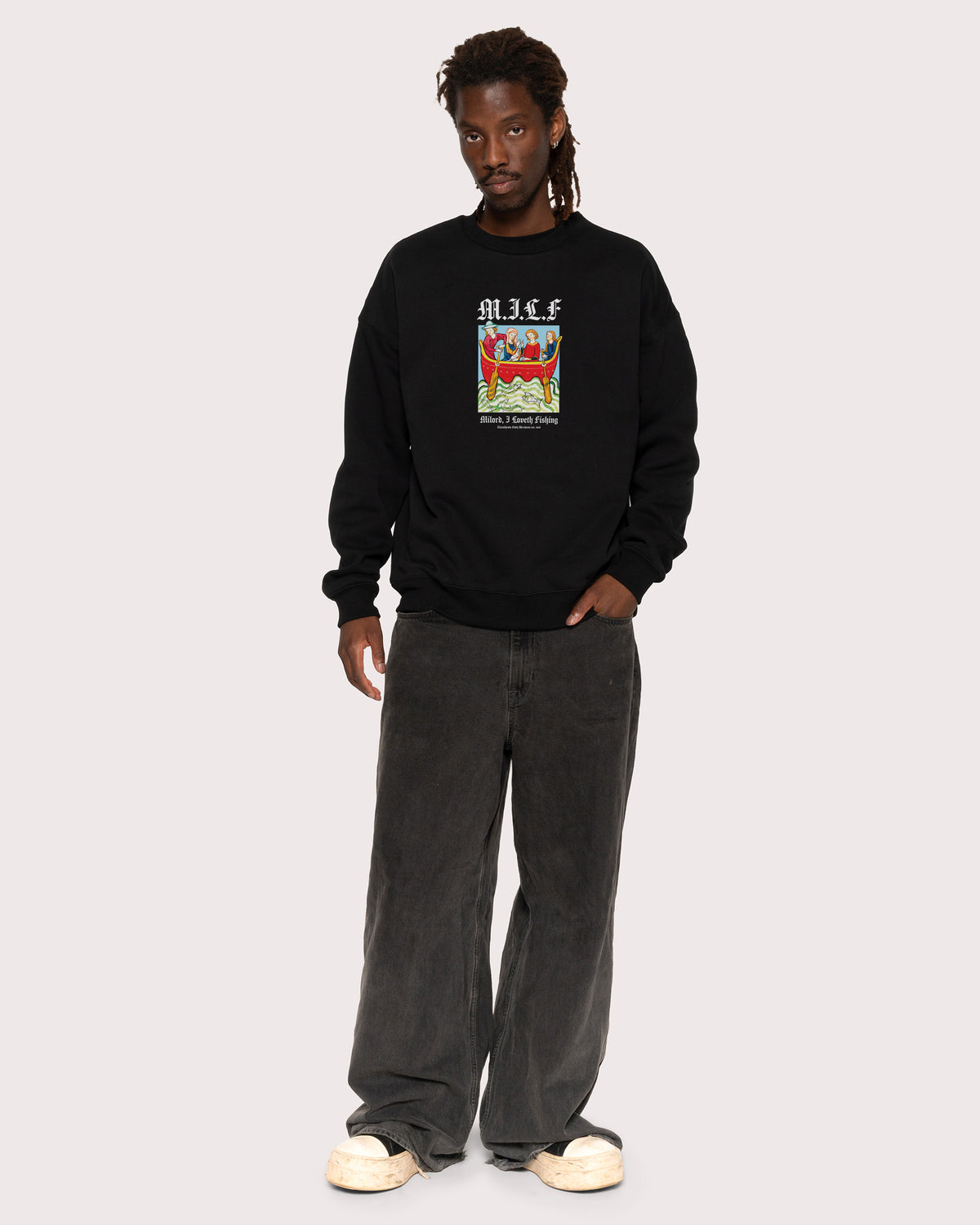 Milord, I Love Fishing Black Sweatshirt