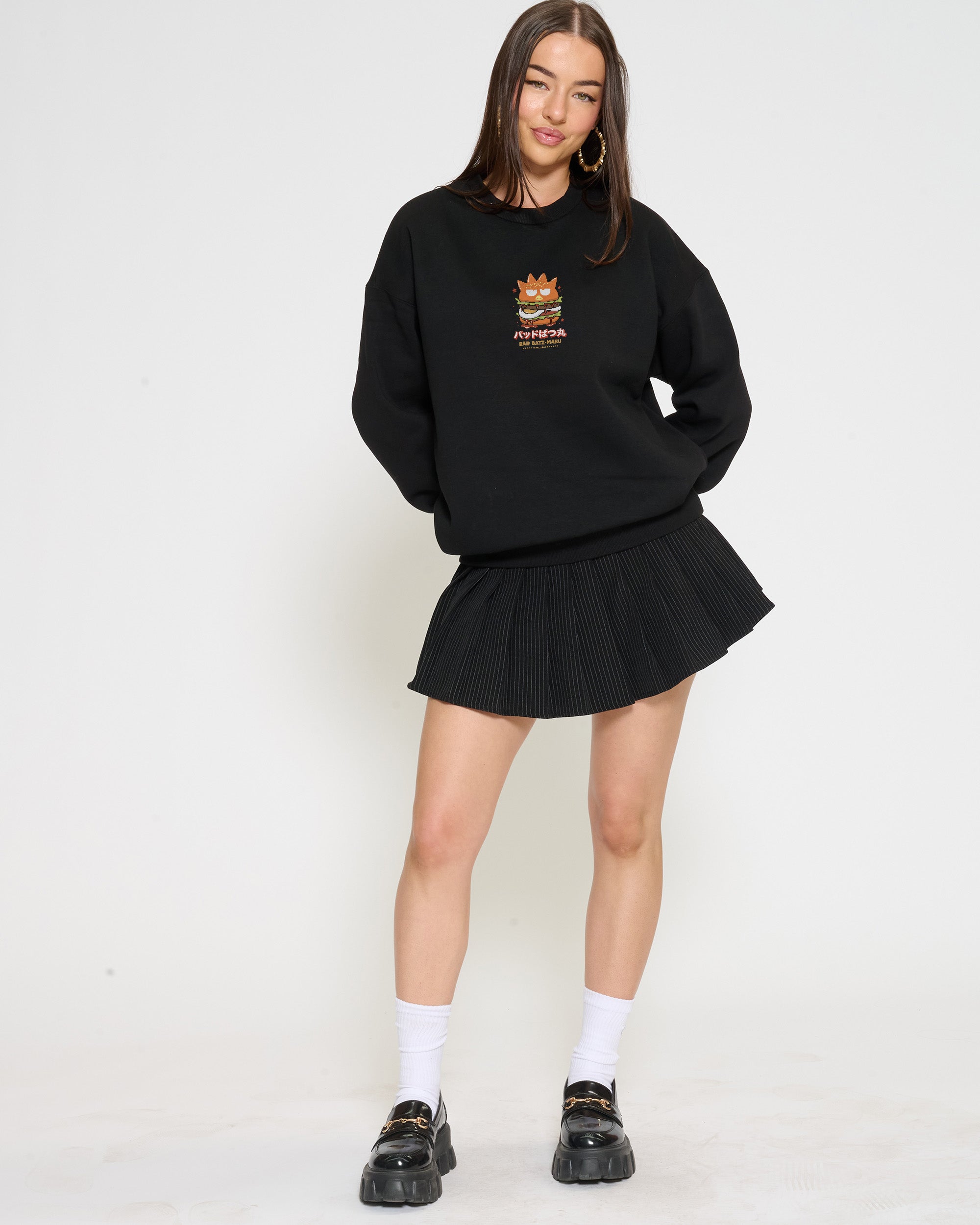 Bad Badtz-Maru Burger Sweatshirt Official Hello Kitty and Friends collab Threadheads