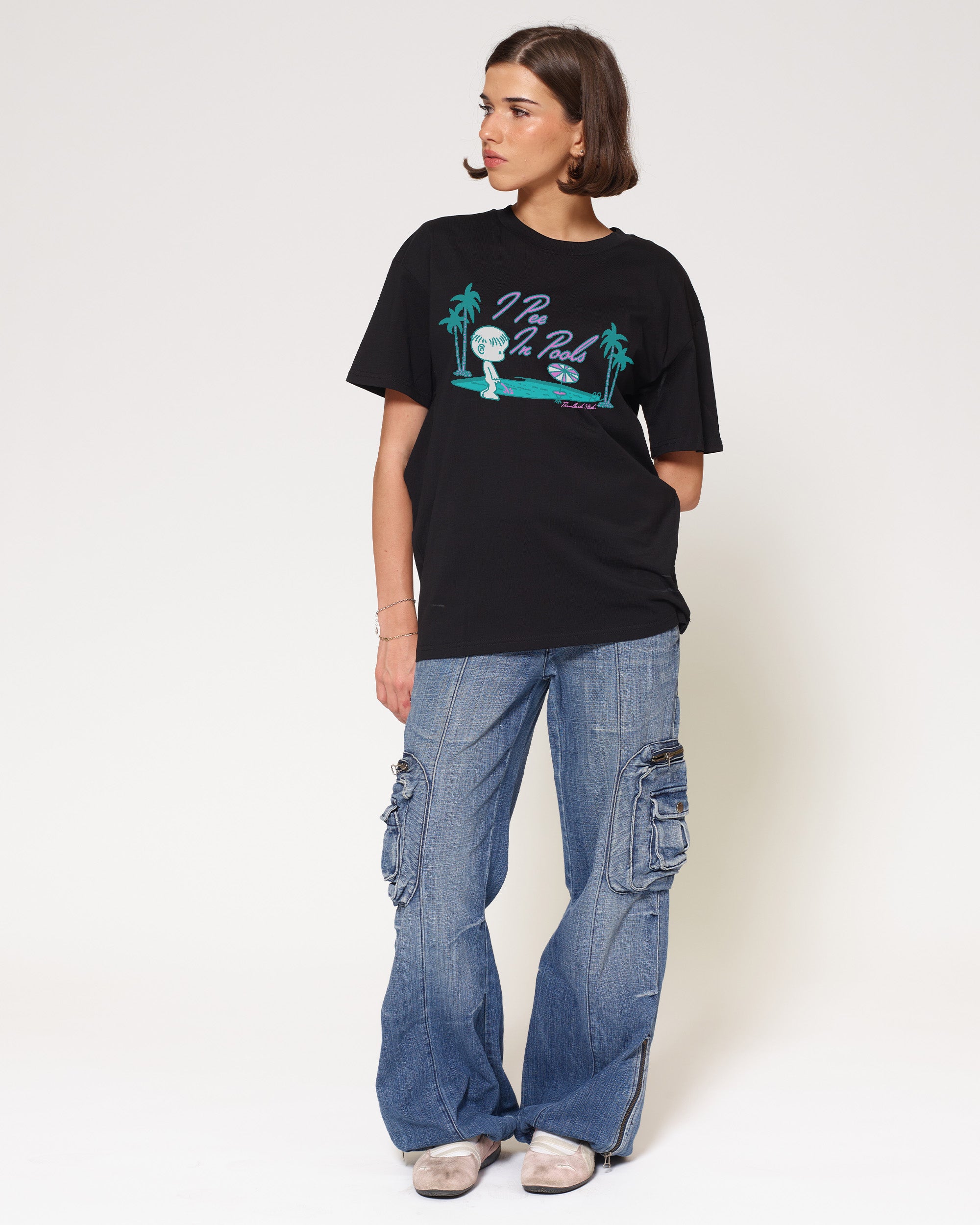 I Pee In Pools Black T-Shirt