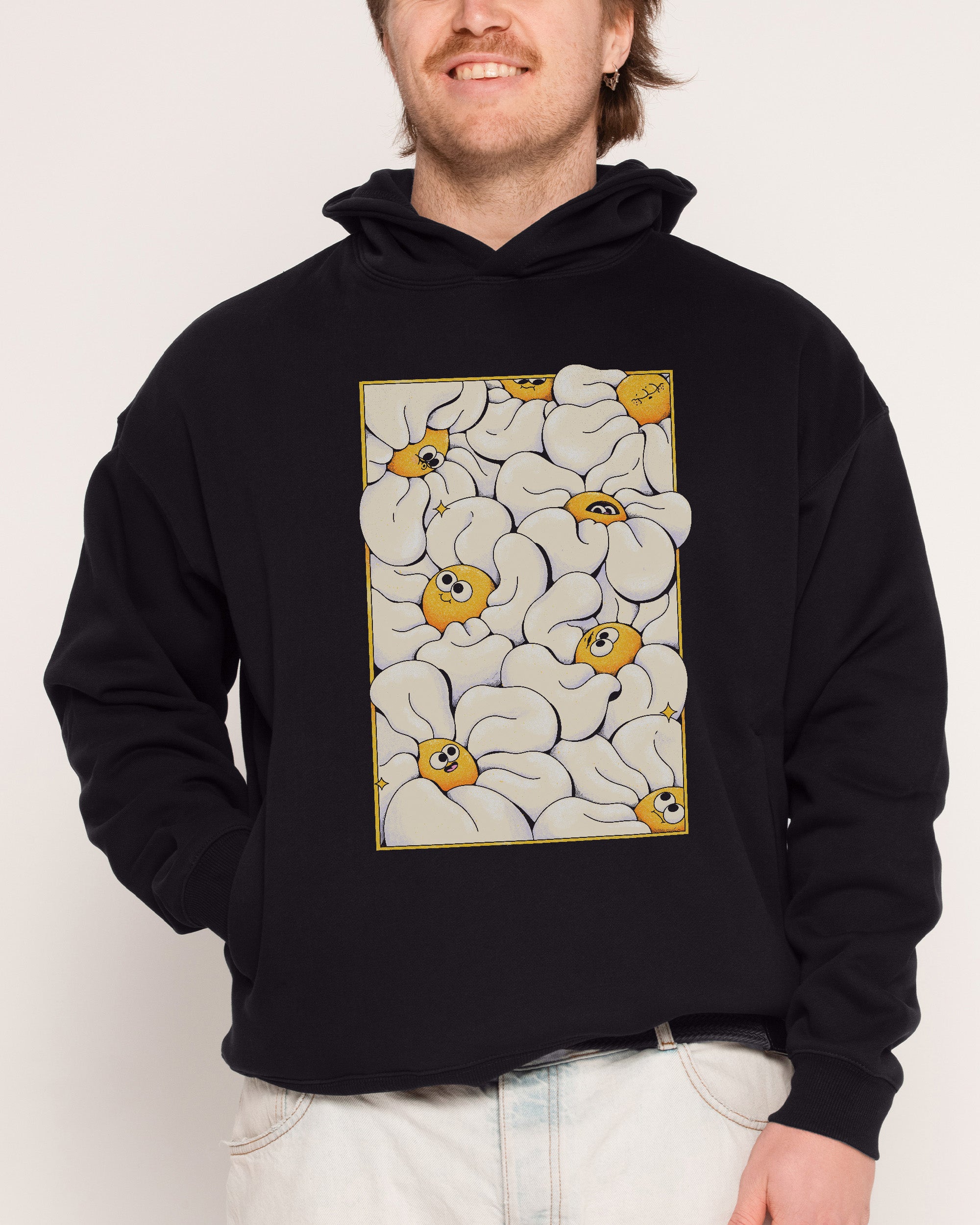 Among the Daisies Black Hoodie