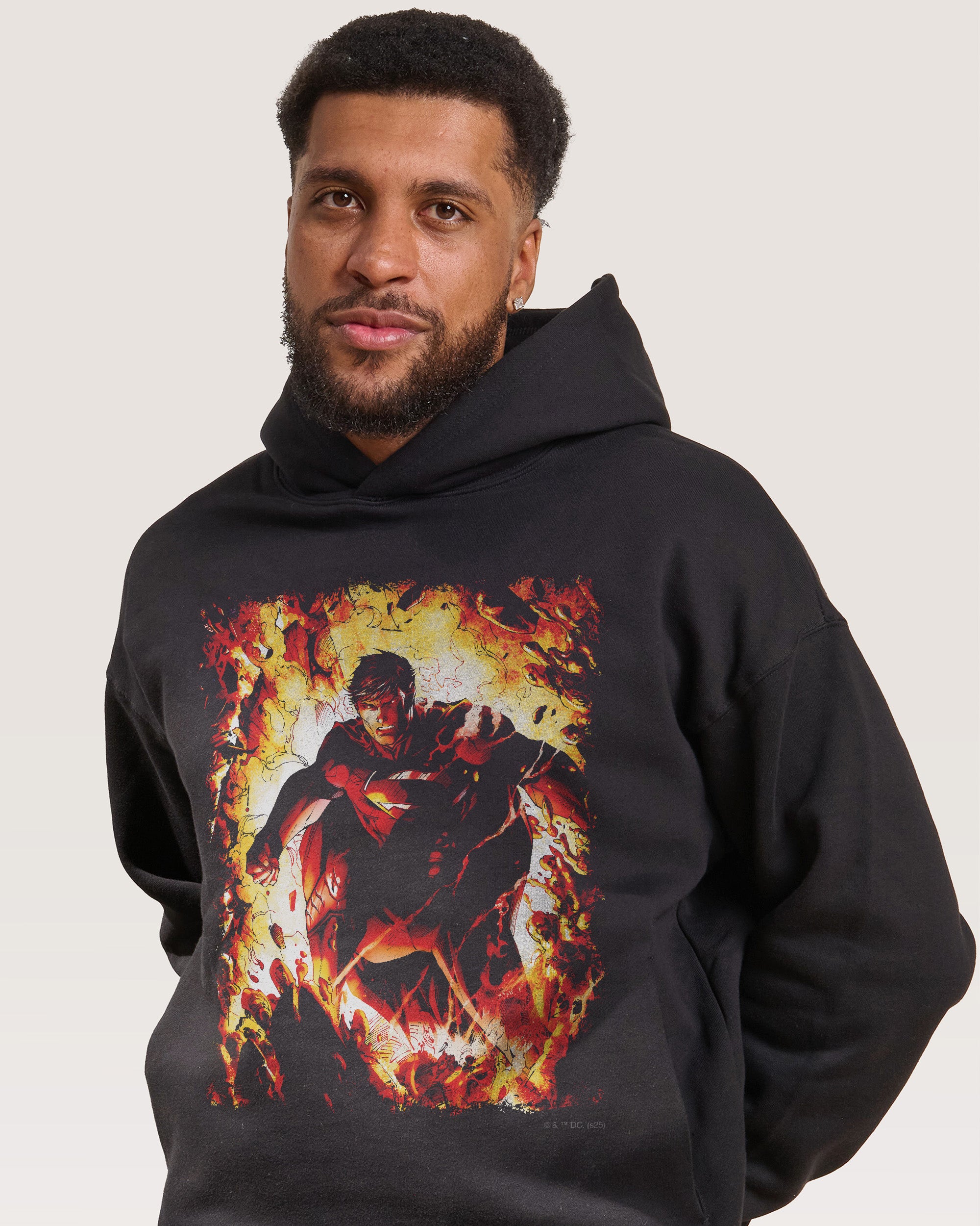 Superman Flaming Hoodie Threadheads Australia Online