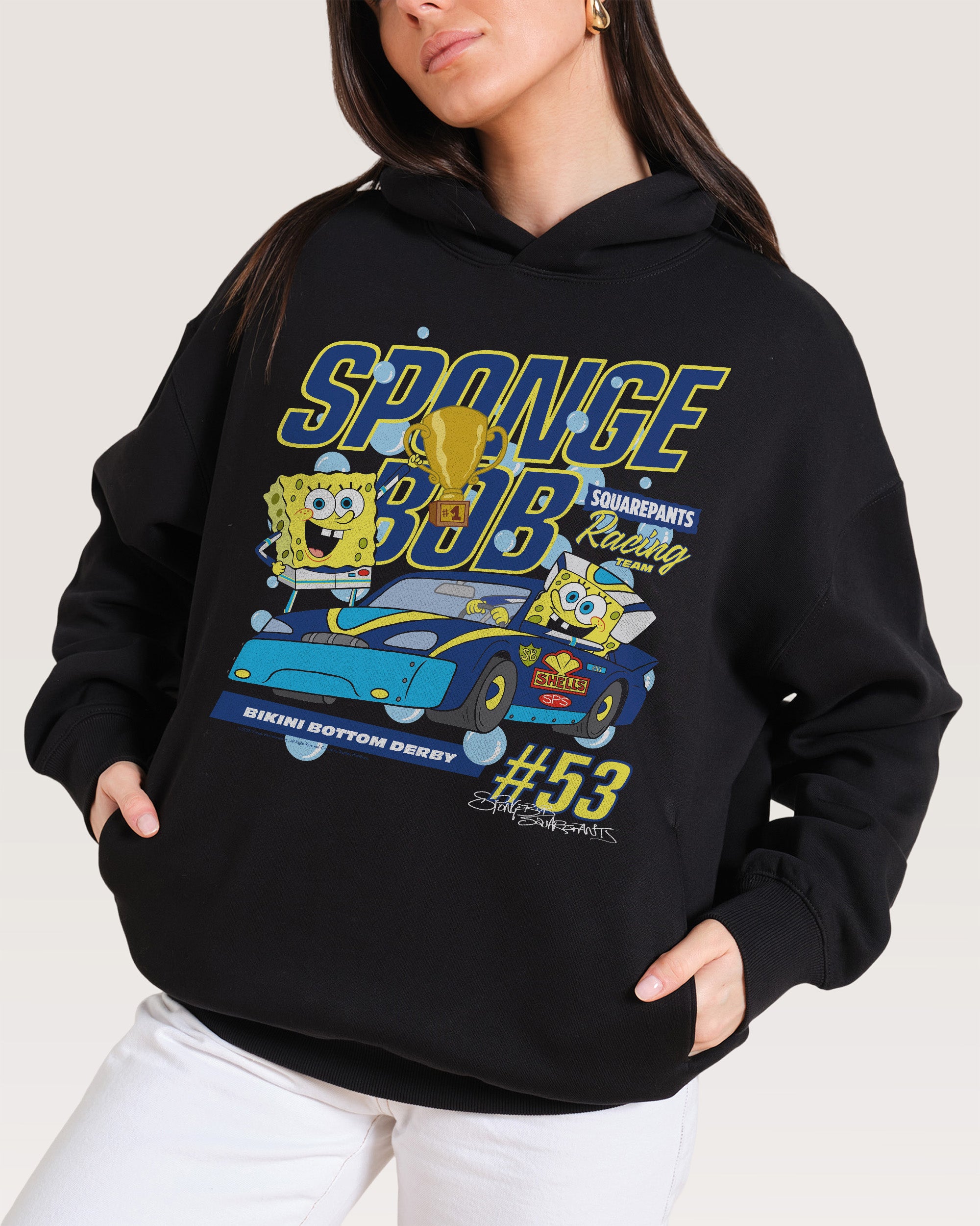 Spongebob Racing Black Hoodie