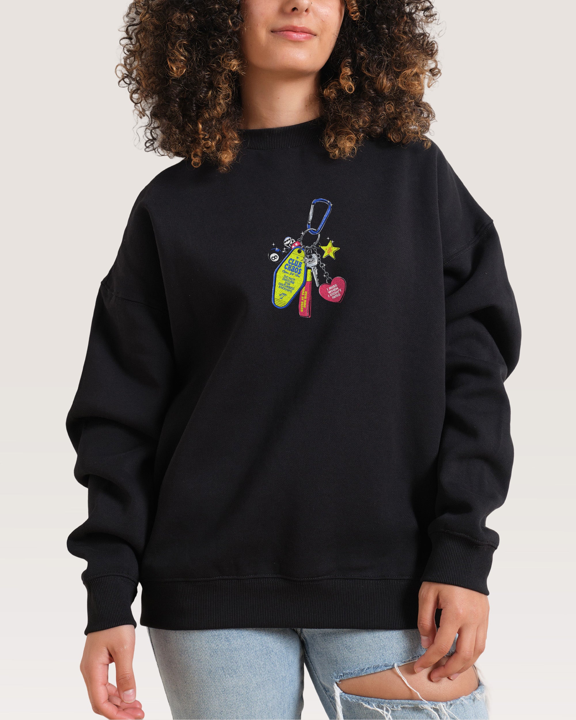 Club Chaos Key Chain Black Sweatshirt