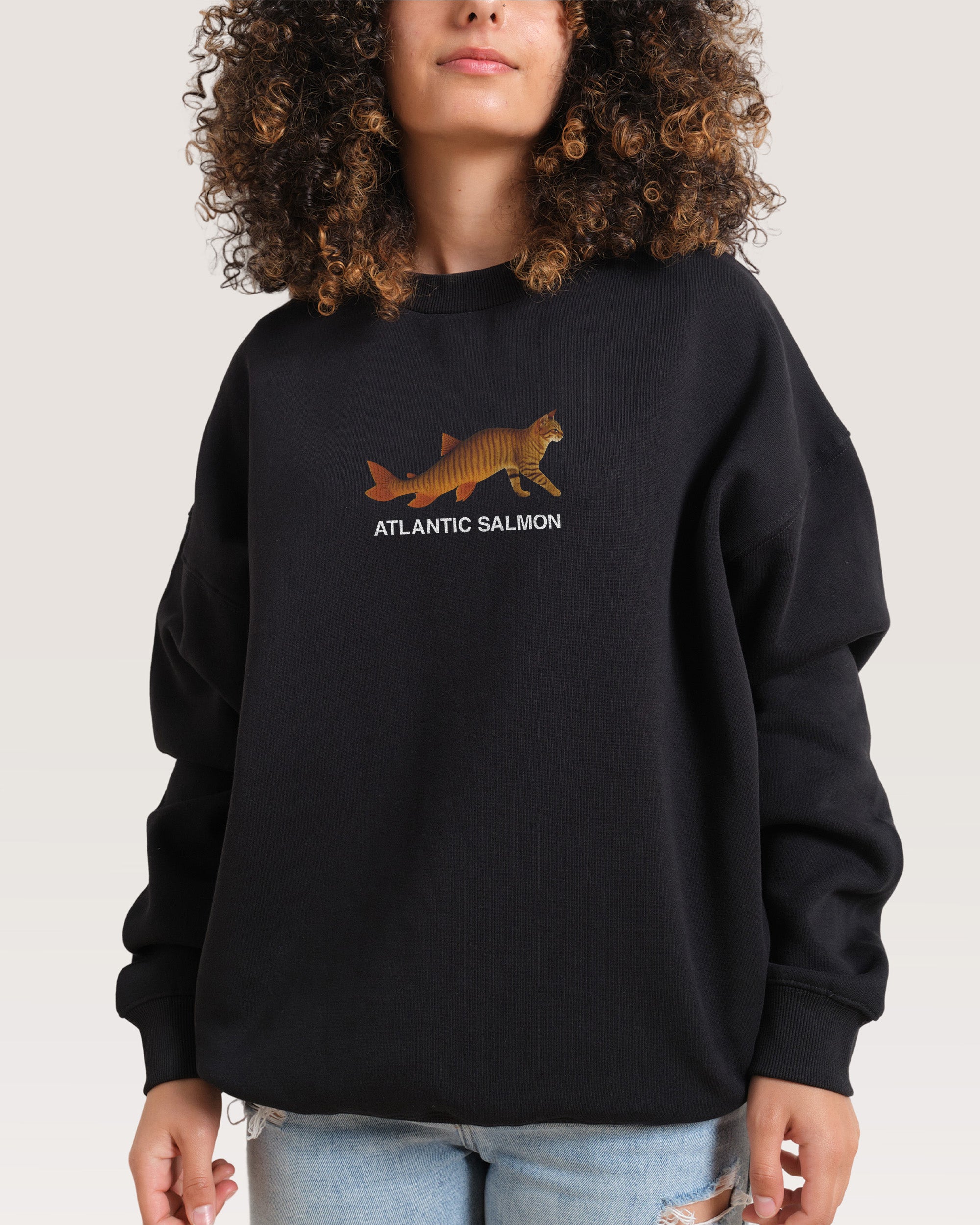 Ate Too Much Salmon Black Sweatshirt