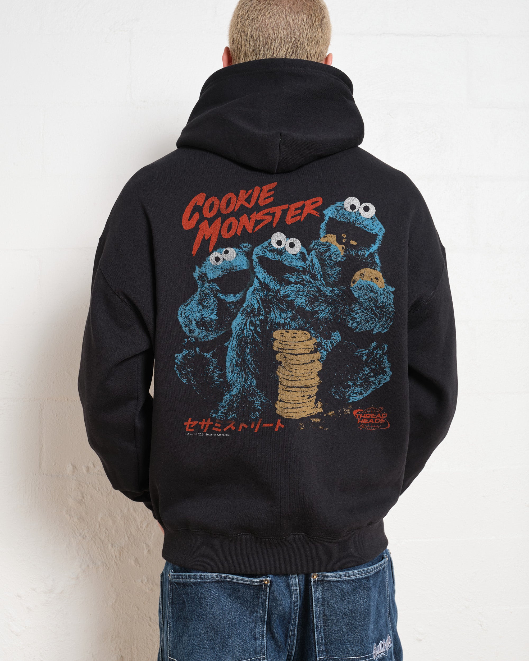 Cookie Kaiju Front and Back Hoodie Official Sesame Street Merch