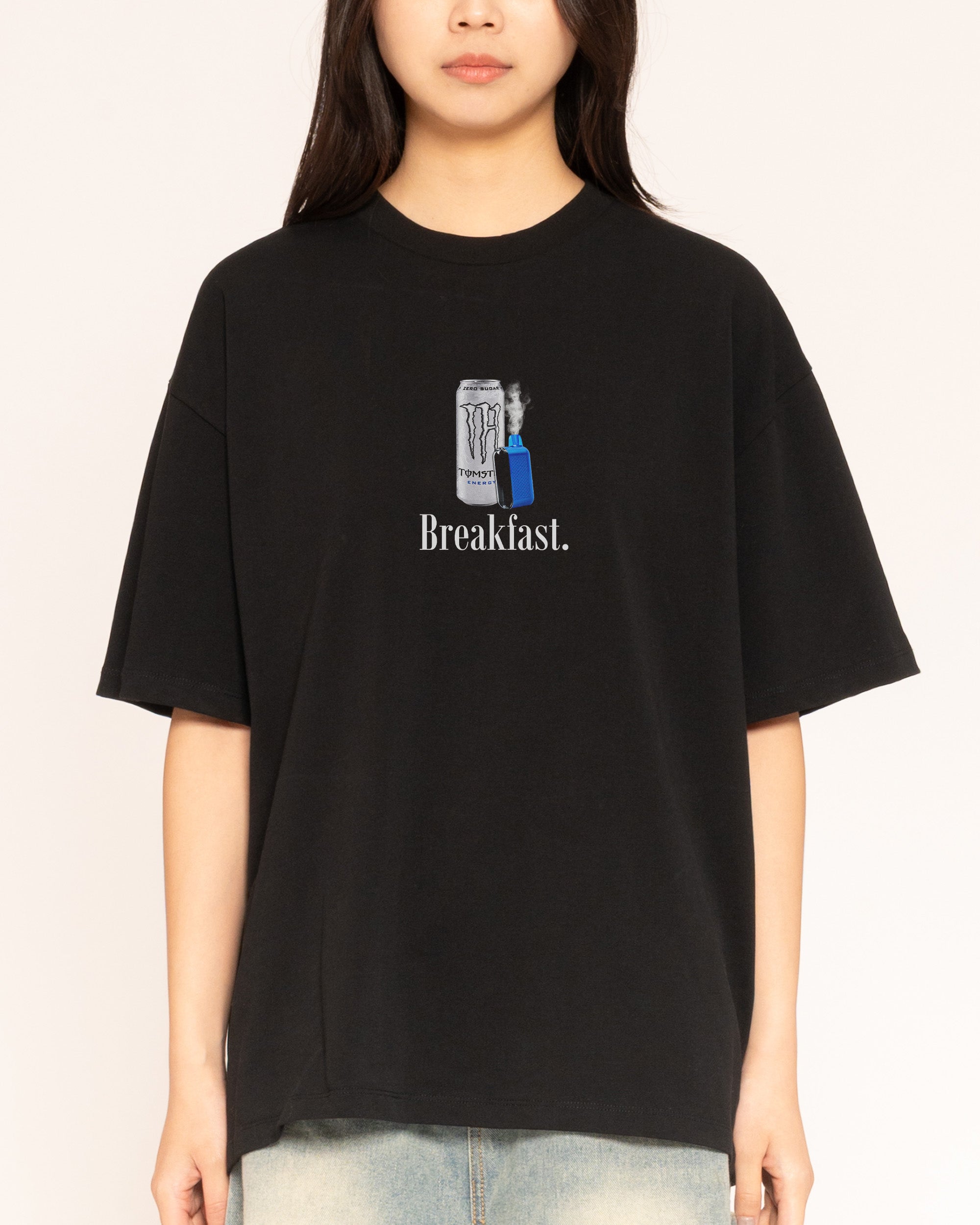 Mad Dog Breakfast Black Oversized Tee