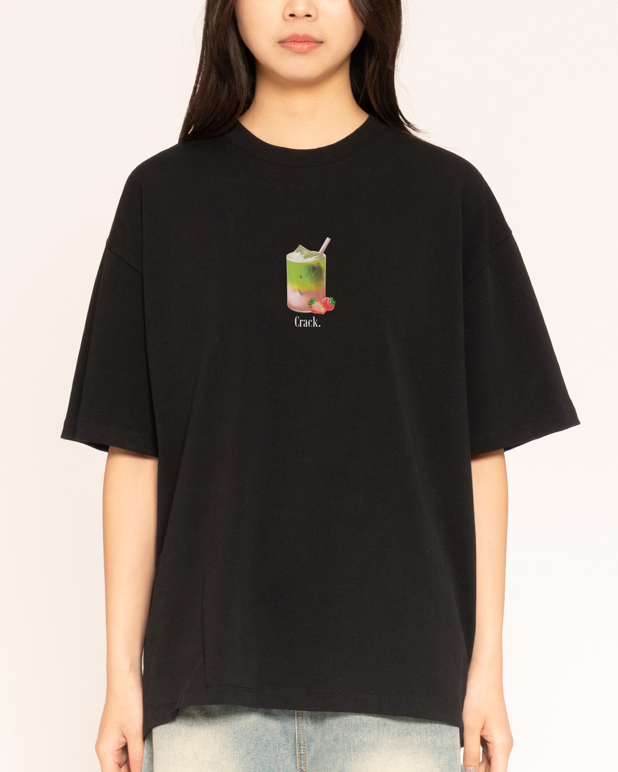 Matcha Crack Black Oversized Tee